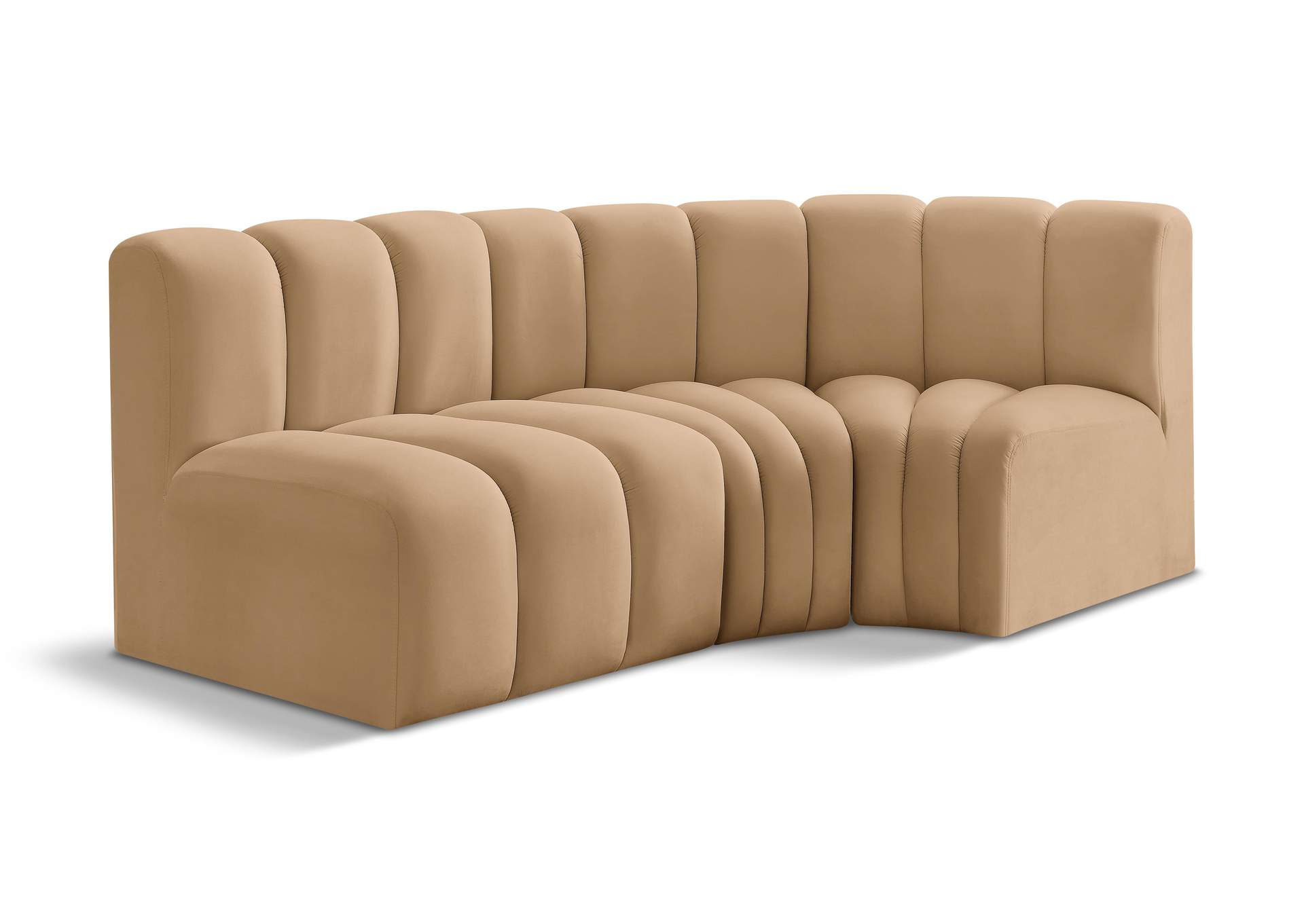 Arc Camel Velvet Modular Sofa,Meridian Furniture