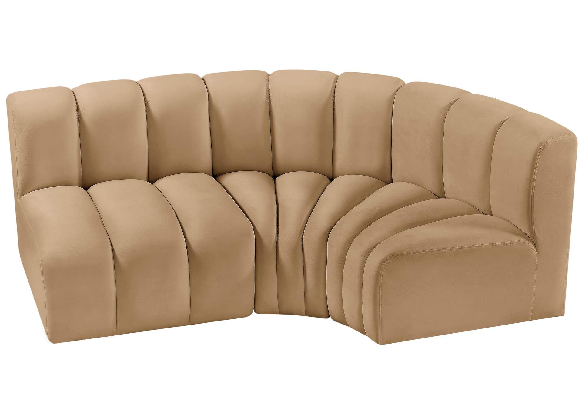 Arc Camel Velvet Modular Sofa,Meridian Furniture