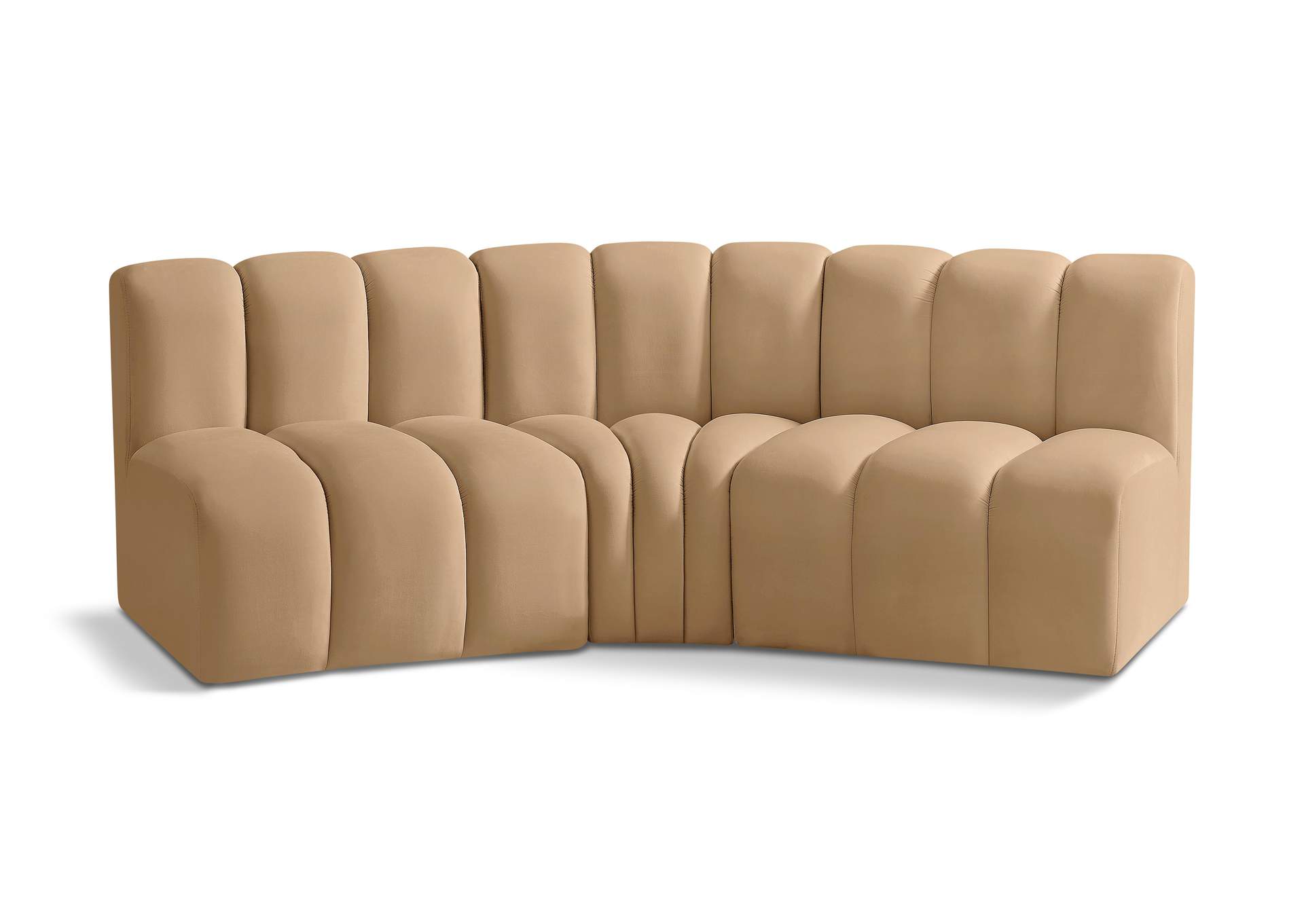 Arc Camel Velvet Modular Sofa,Meridian Furniture