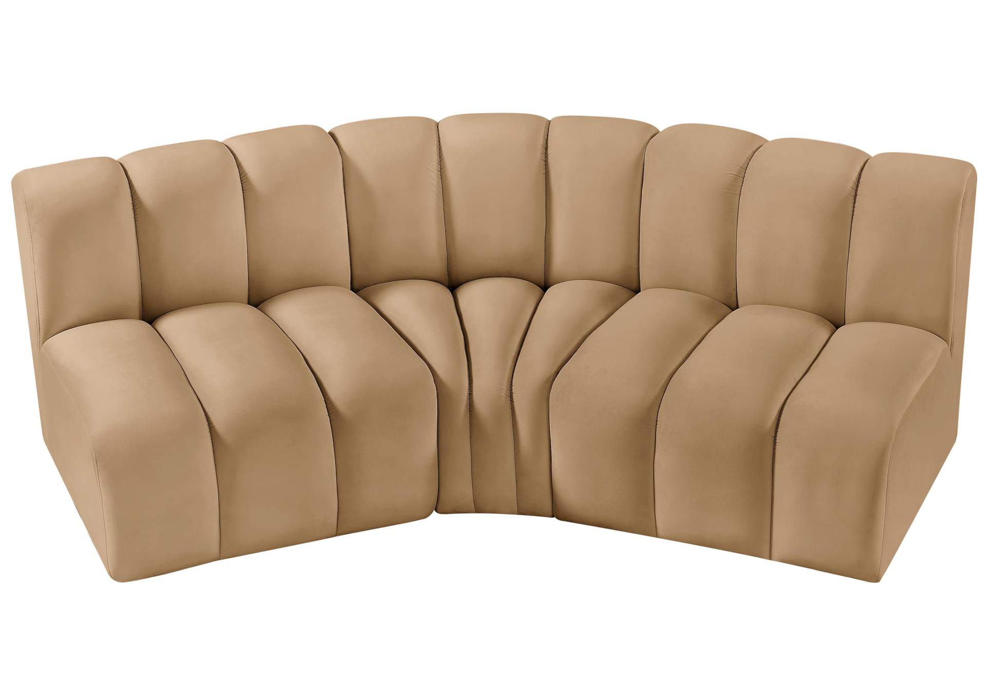 Arc Camel Velvet Modular Sofa,Meridian Furniture