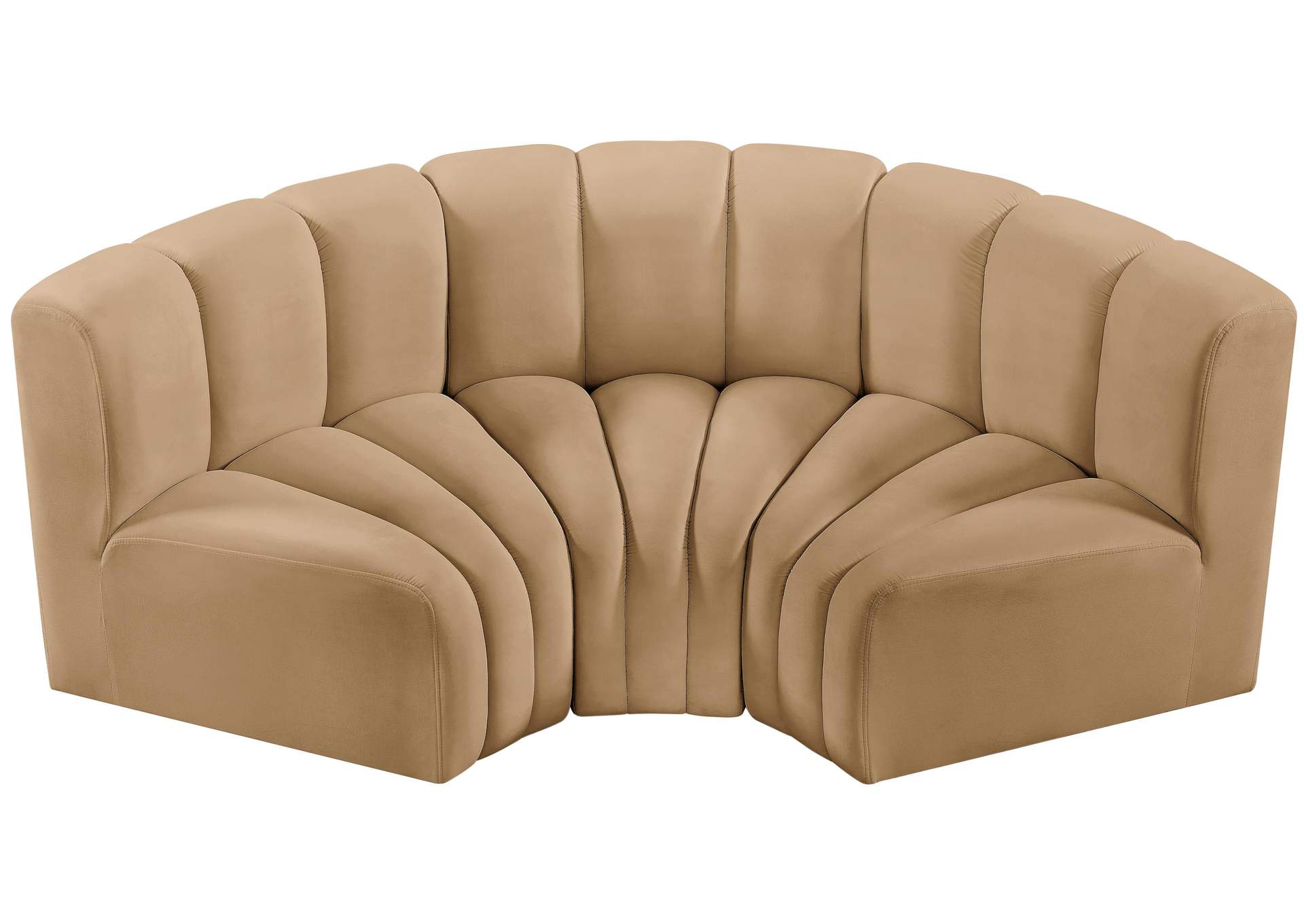 Arc Camel Velvet Modular Sofa,Meridian Furniture