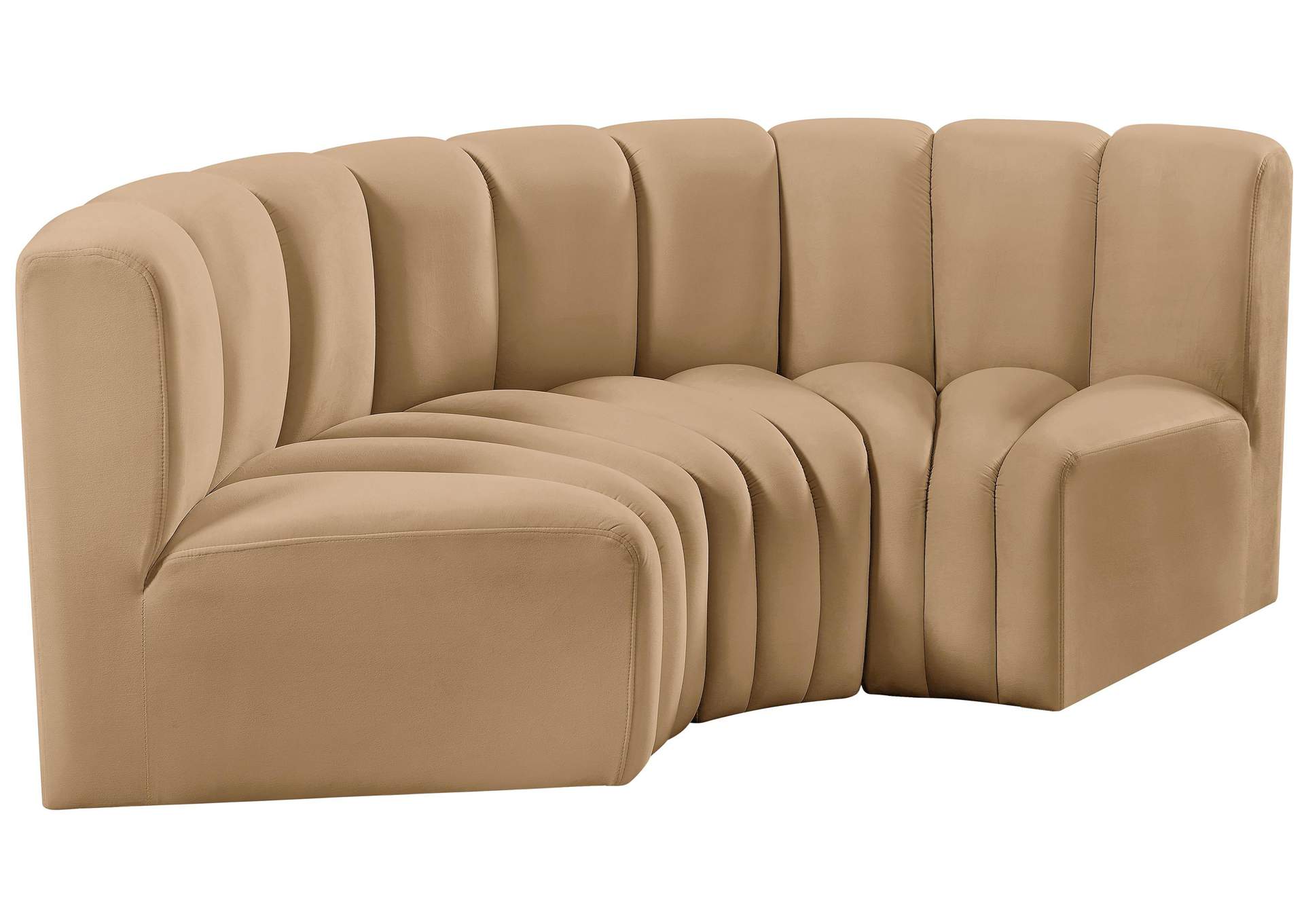 Arc Camel Velvet Modular Sofa,Meridian Furniture