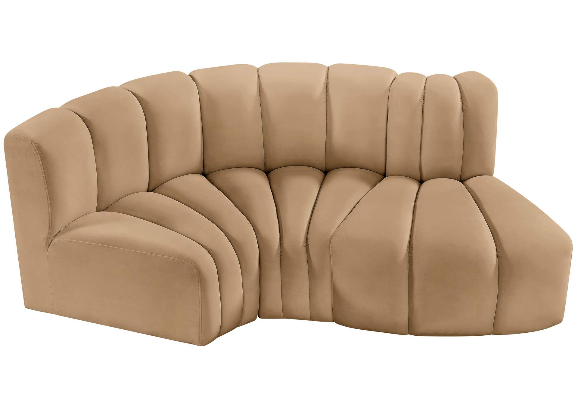 Arc Camel Velvet Modular Sofa,Meridian Furniture