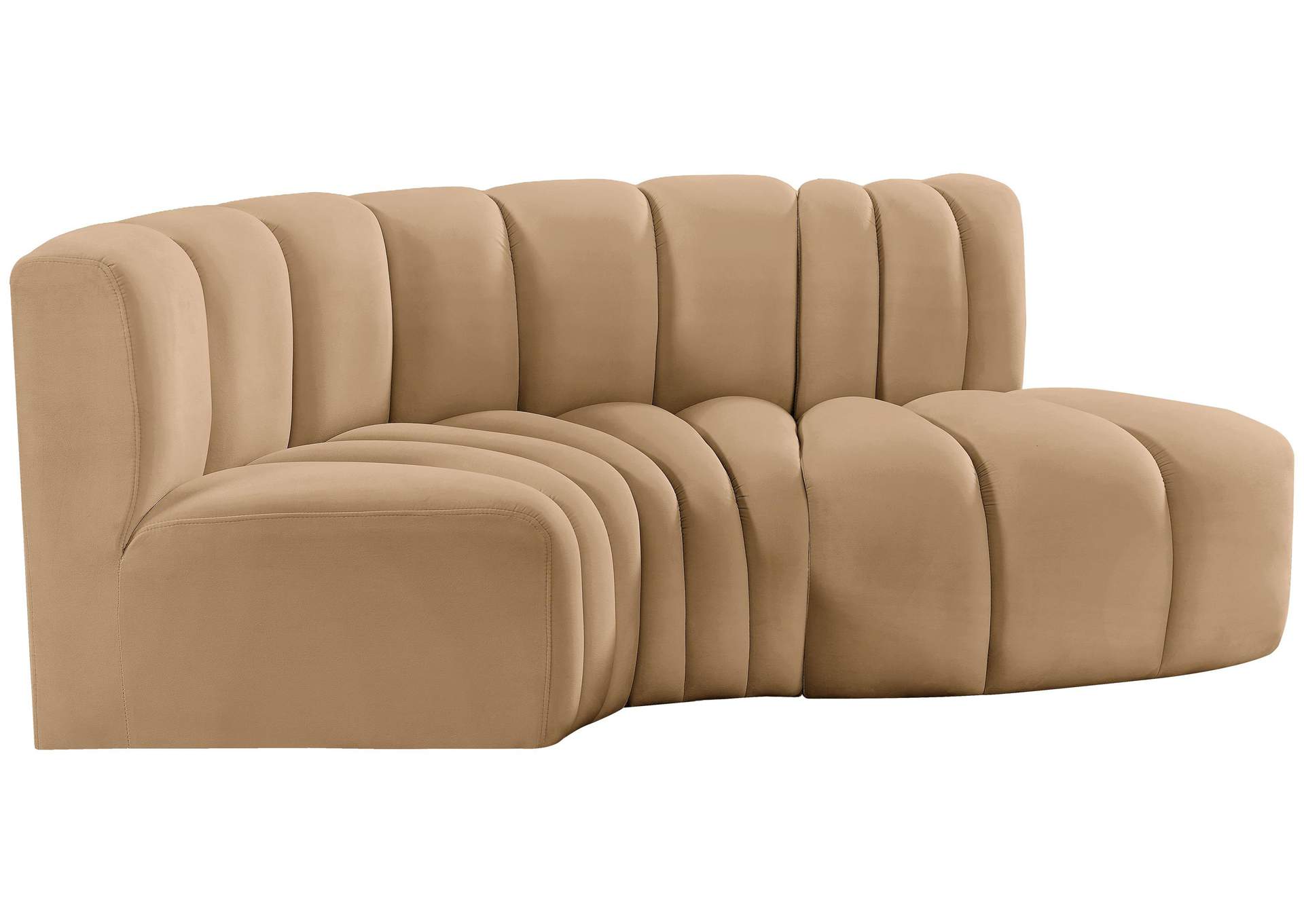 Arc Camel Velvet Modular Sofa,Meridian Furniture