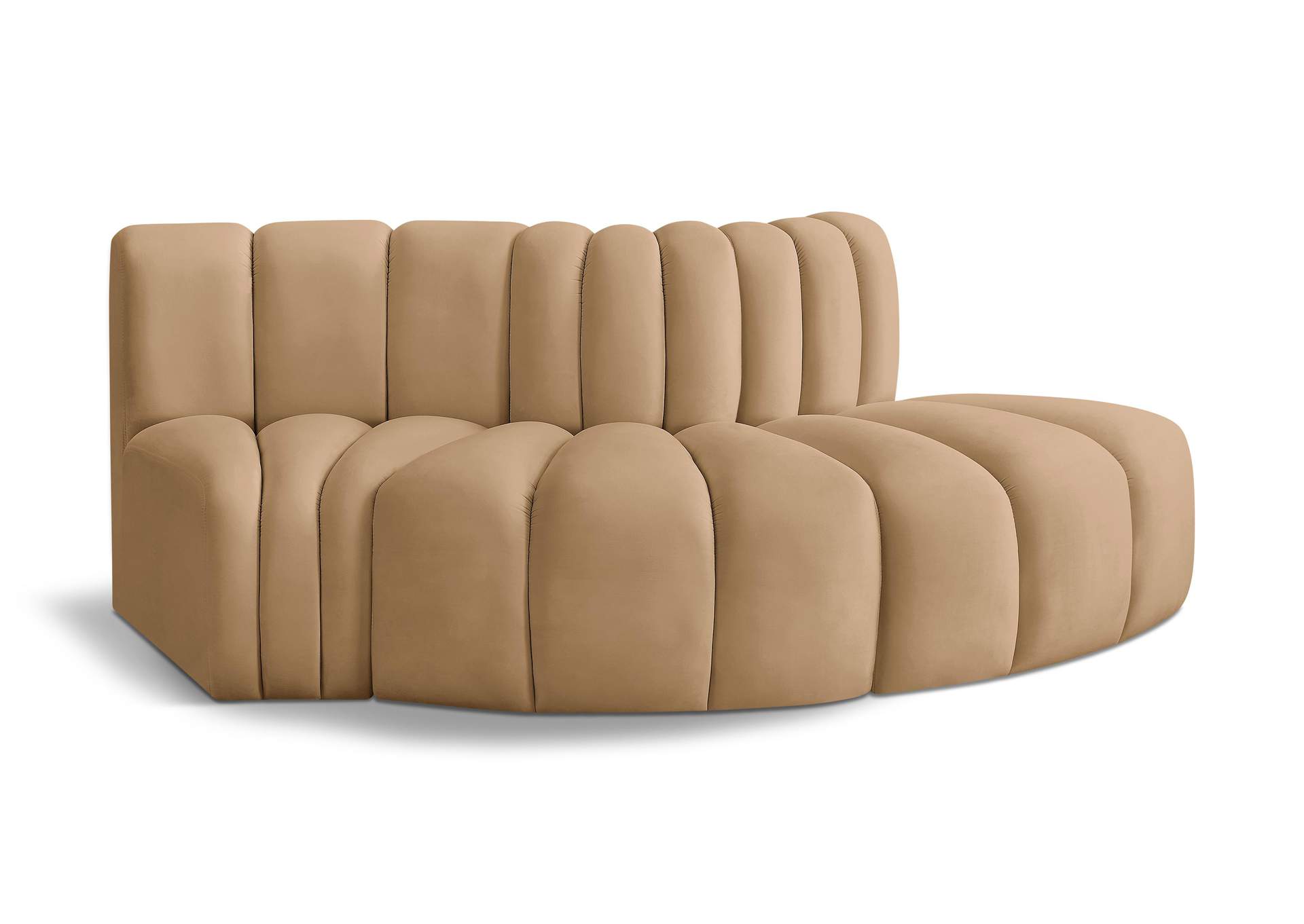 Arc Camel Velvet Modular Sofa,Meridian Furniture