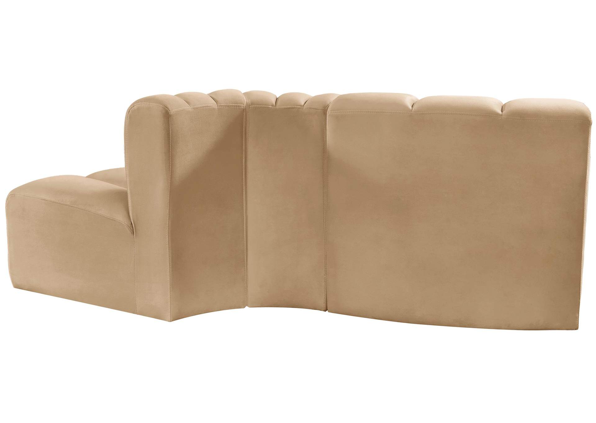 Arc Camel Velvet Modular Sofa,Meridian Furniture