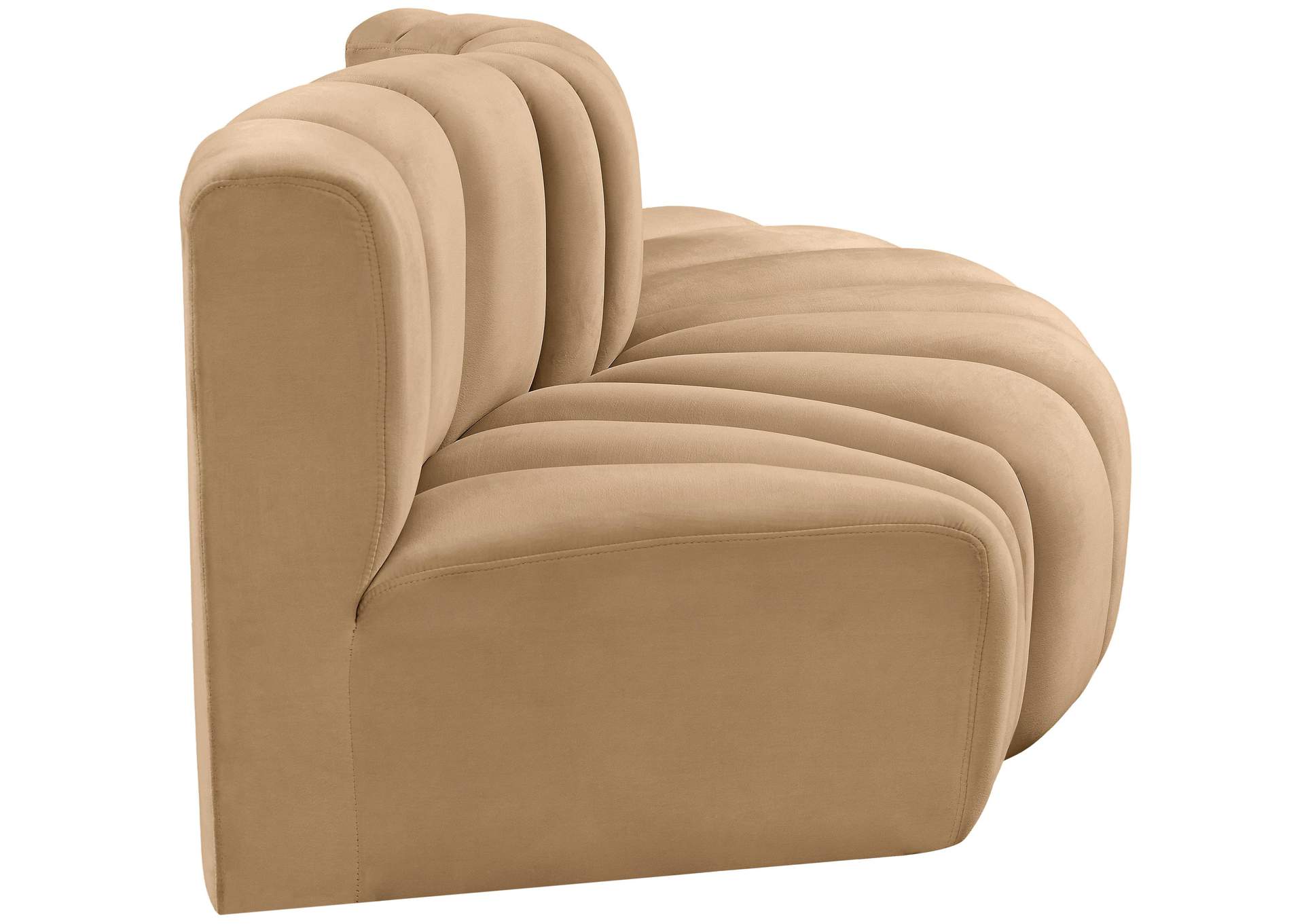 Arc Camel Velvet Modular Sofa,Meridian Furniture