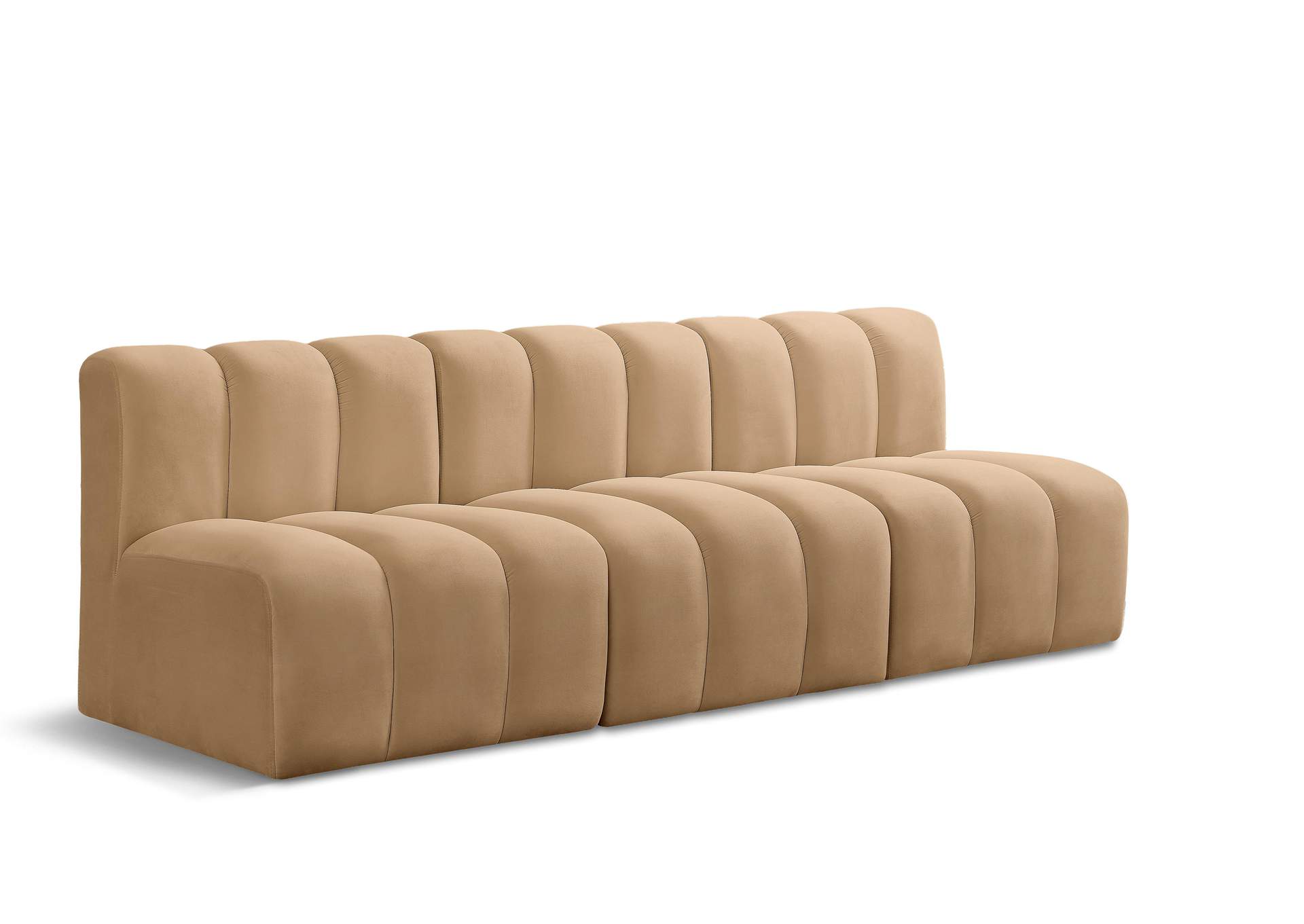 Arc Camel Velvet Modular Sofa,Meridian Furniture