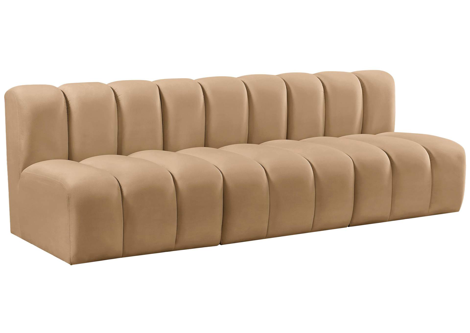 Arc Camel Velvet Modular Sofa,Meridian Furniture