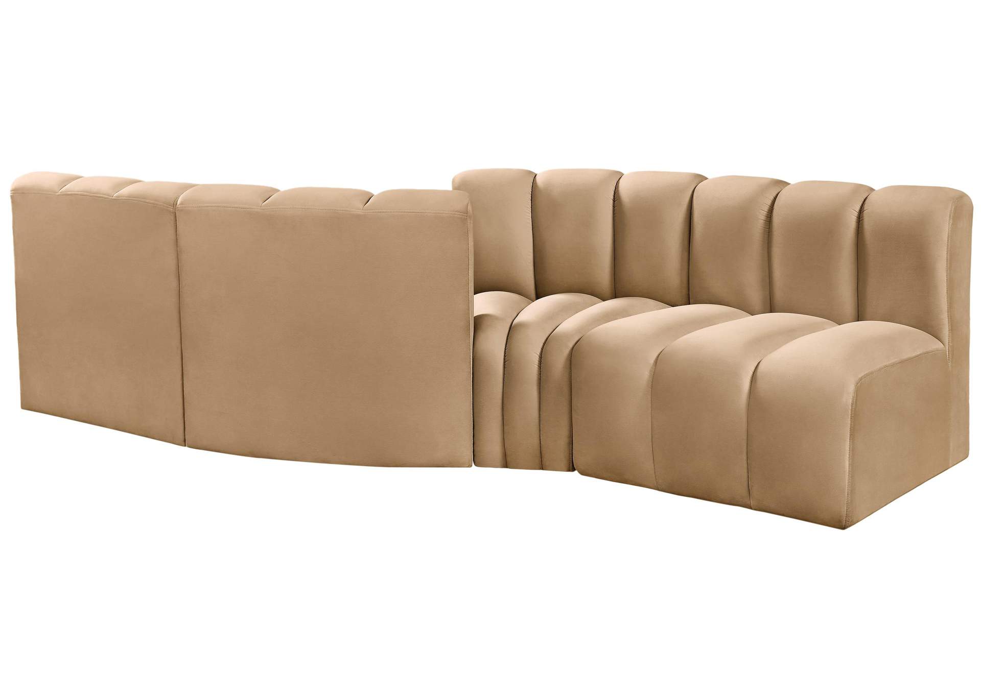 Arc Camel Velvet Modular Sofa,Meridian Furniture