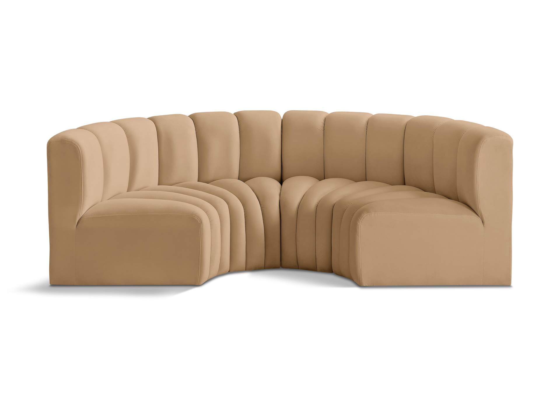 Arc Camel Velvet Modular Sofa,Meridian Furniture