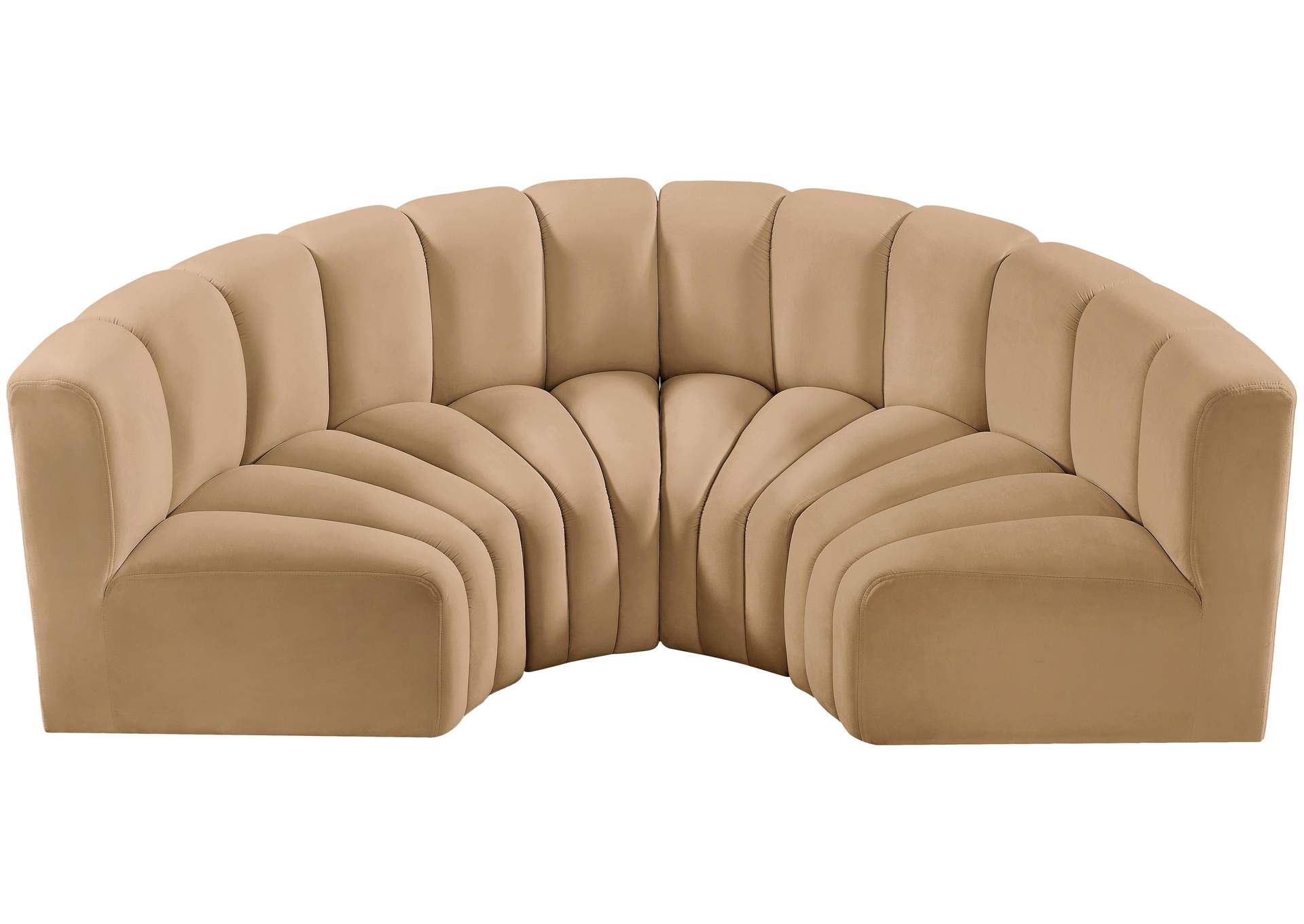 Arc Camel Velvet Modular Sofa,Meridian Furniture