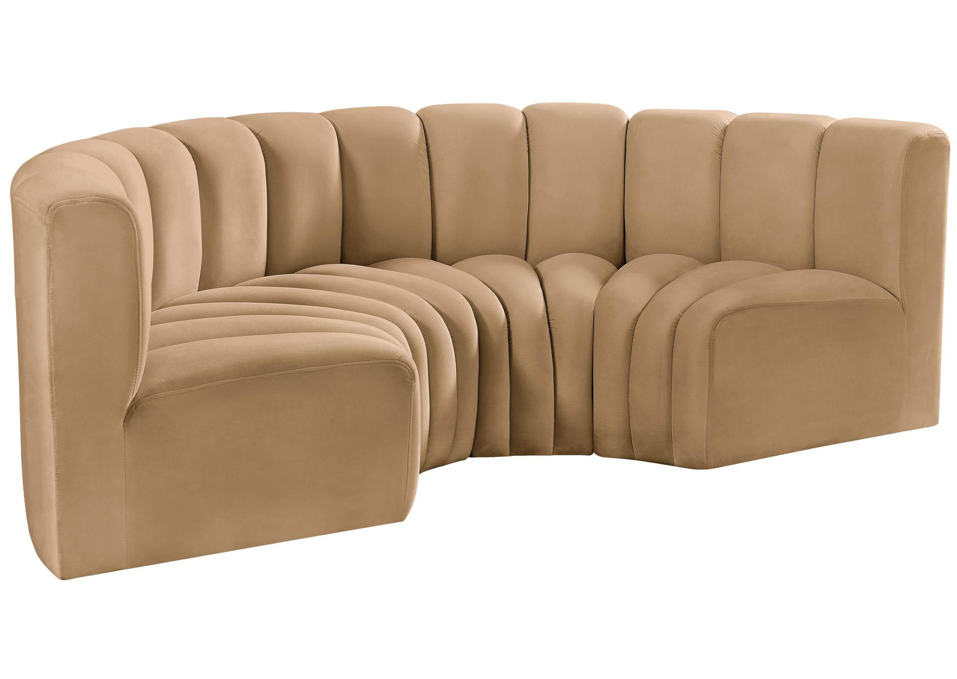 Arc Camel Velvet Modular Sofa,Meridian Furniture