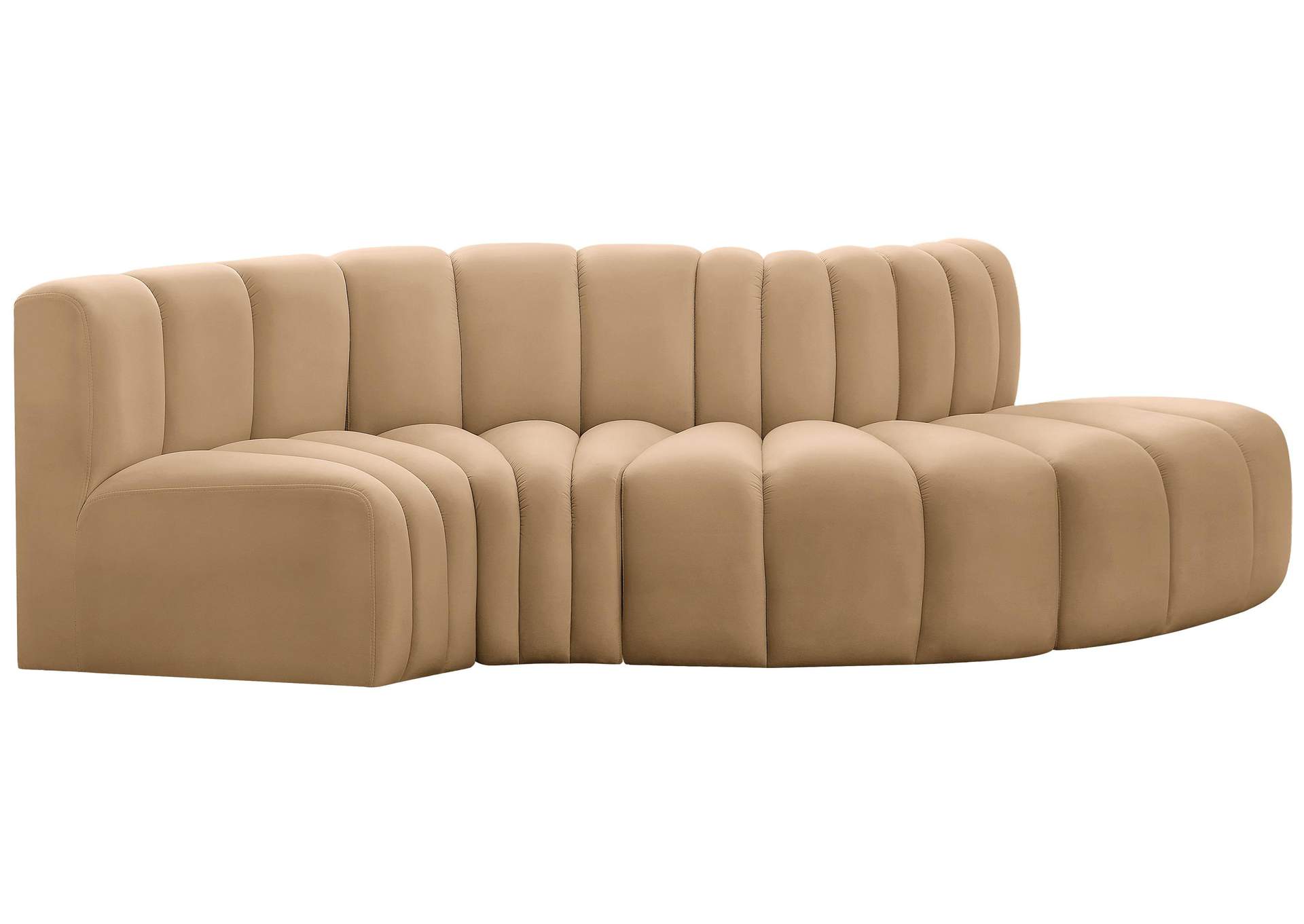 Arc Camel Velvet Modular Sofa,Meridian Furniture