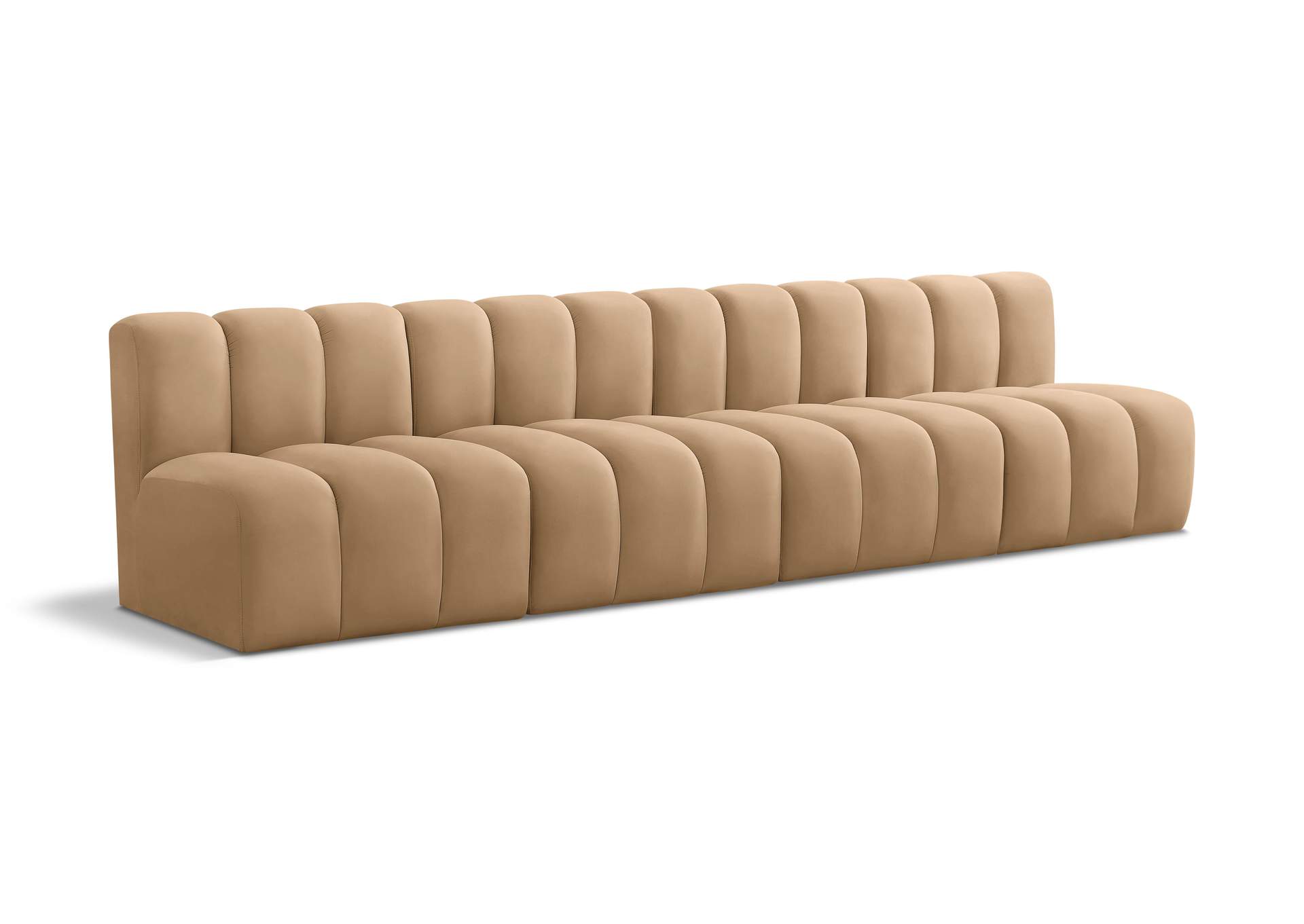 Arc Camel Velvet Modular Sofa,Meridian Furniture