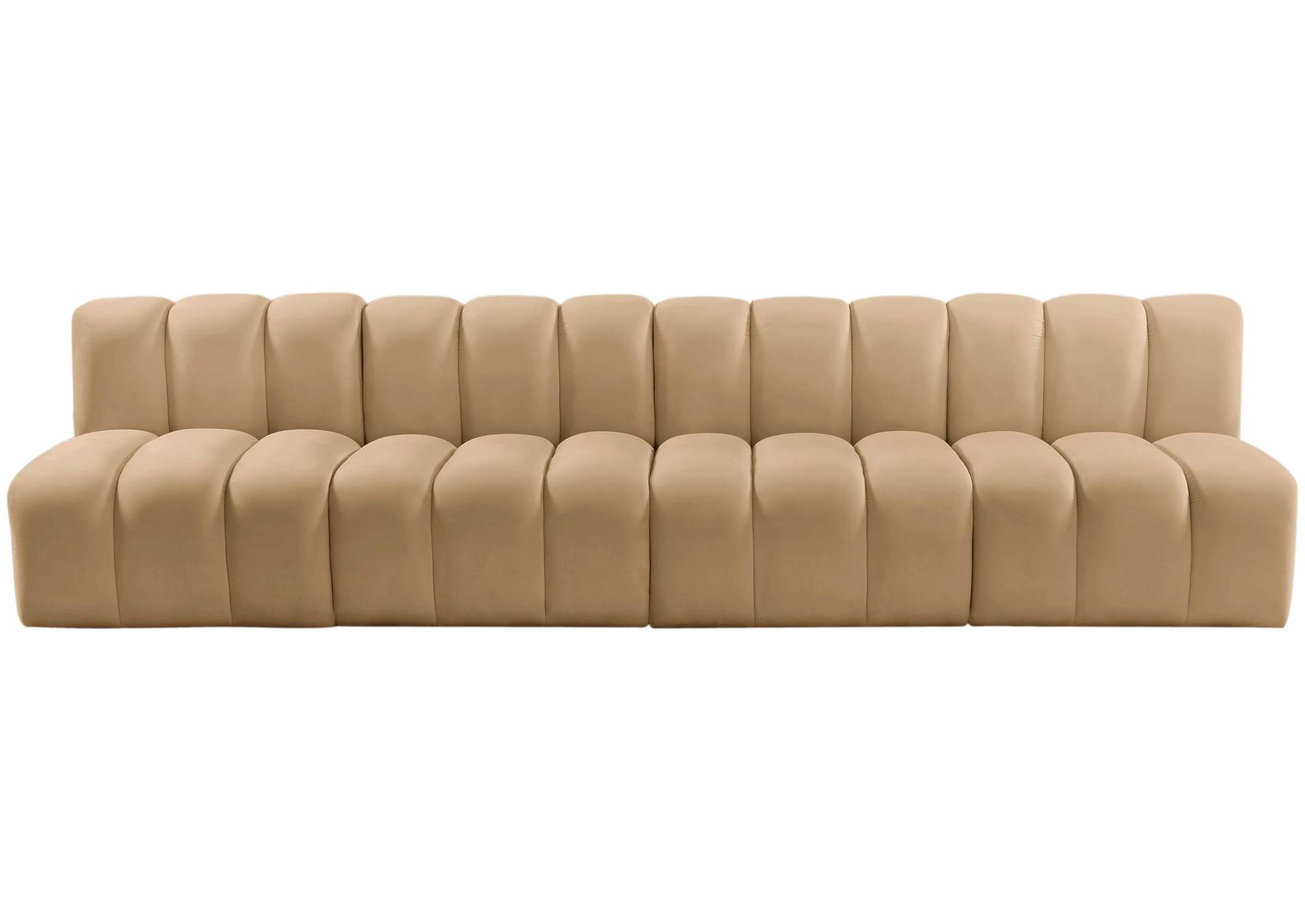 Arc Camel Velvet Modular Sofa,Meridian Furniture