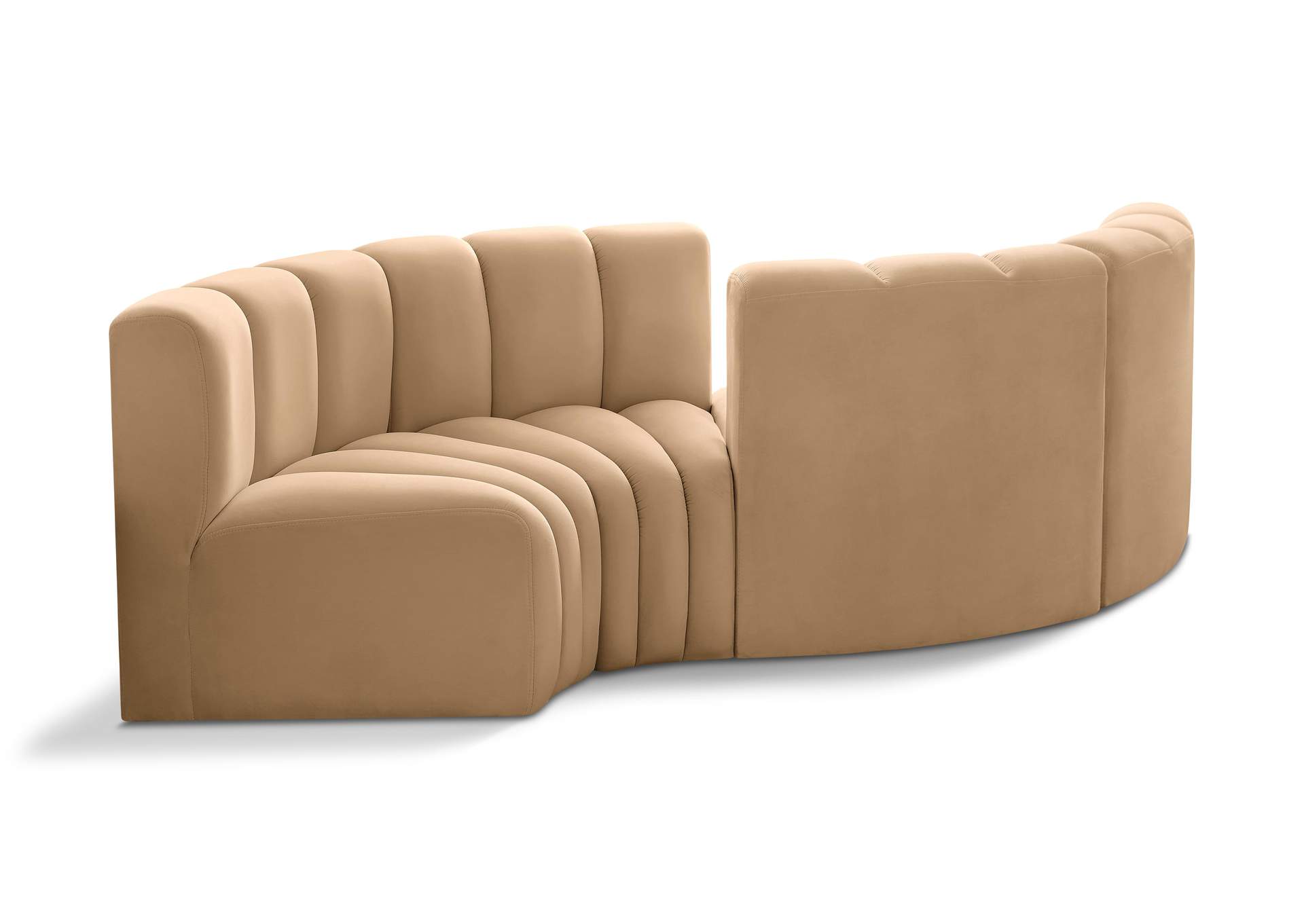 Arc Camel Velvet Modular Sofa,Meridian Furniture