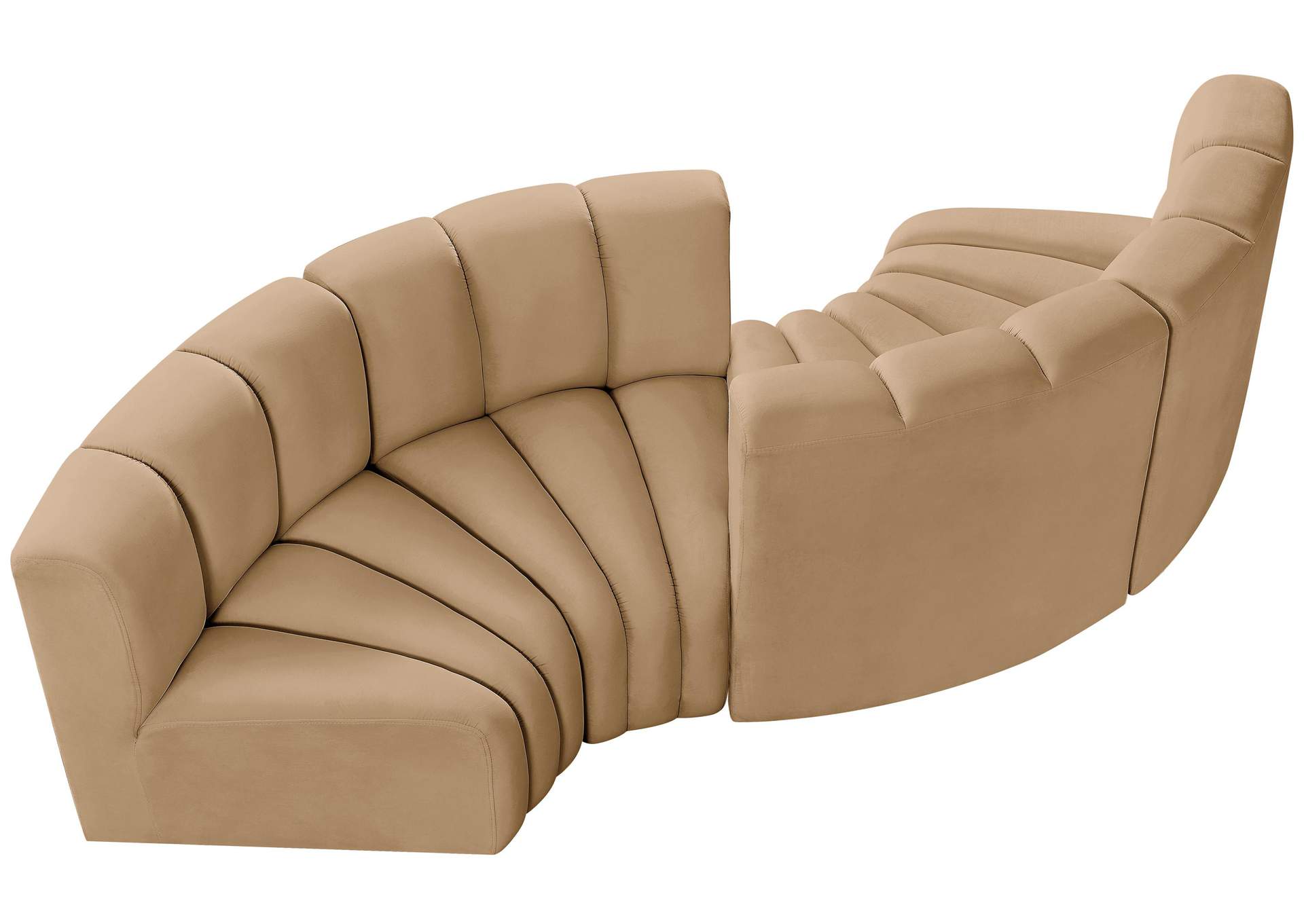 Arc Camel Velvet Modular Sofa,Meridian Furniture