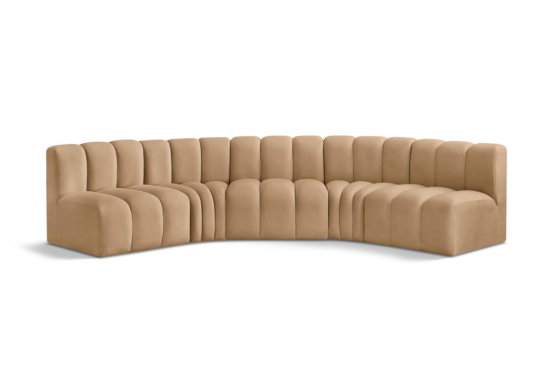 Arc Camel Velvet Modular Sofa,Meridian Furniture