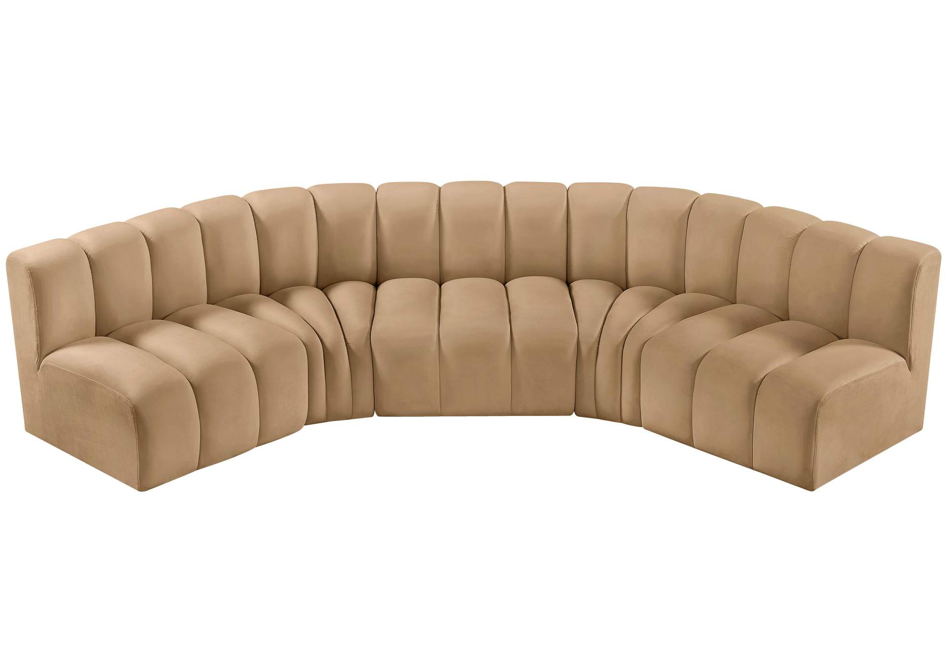 Arc Camel Velvet Modular Sofa,Meridian Furniture