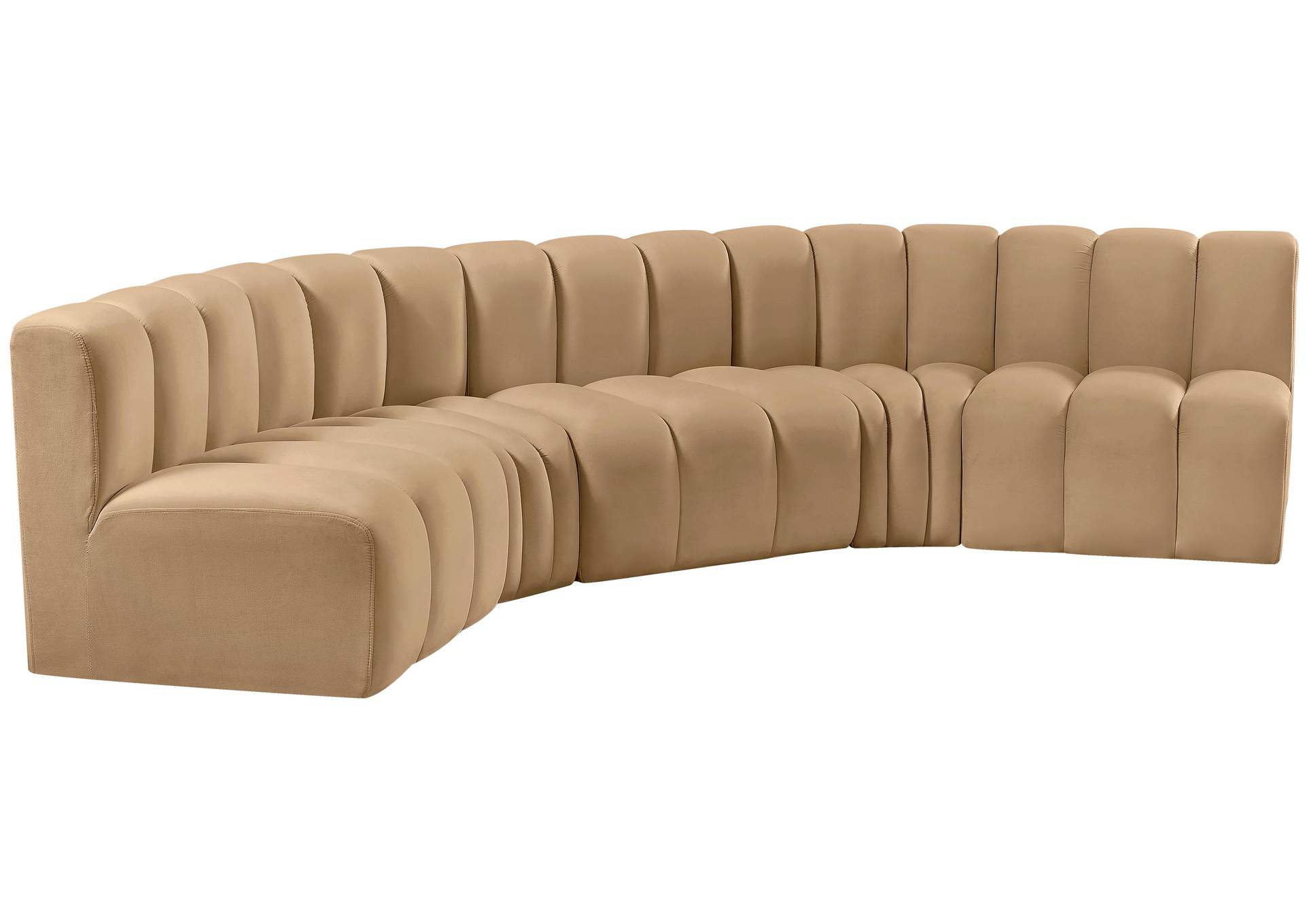 Arc Camel Velvet Modular Sofa,Meridian Furniture