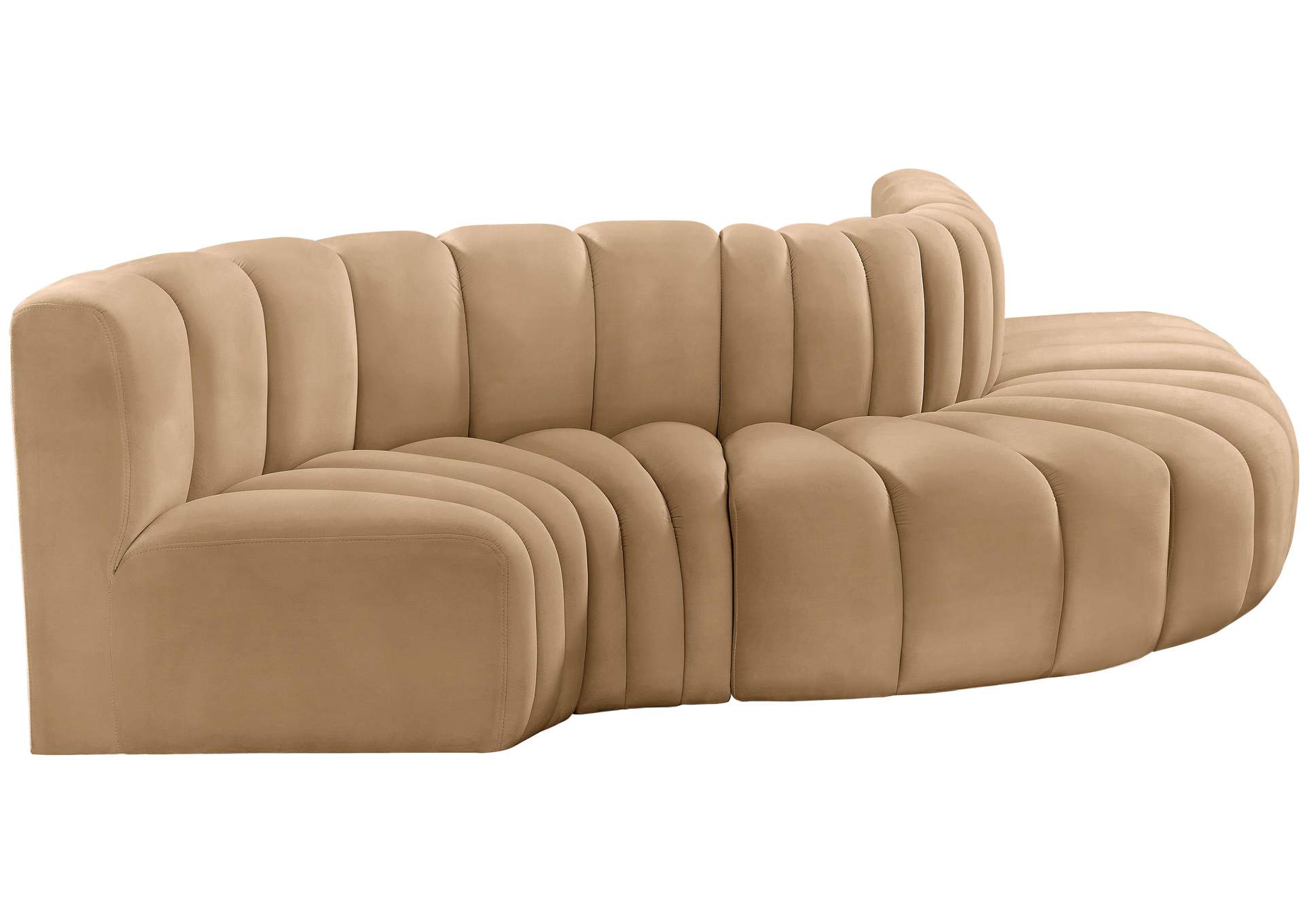 Arc Camel Velvet Modular Sofa,Meridian Furniture