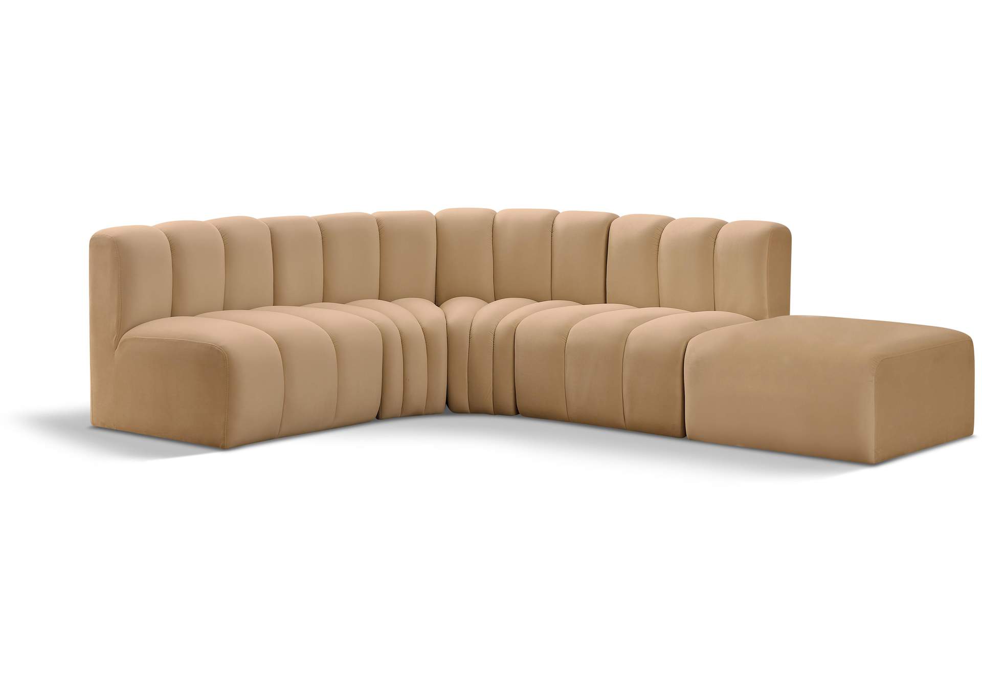 Arc Camel Velvet Modular Sofa,Meridian Furniture