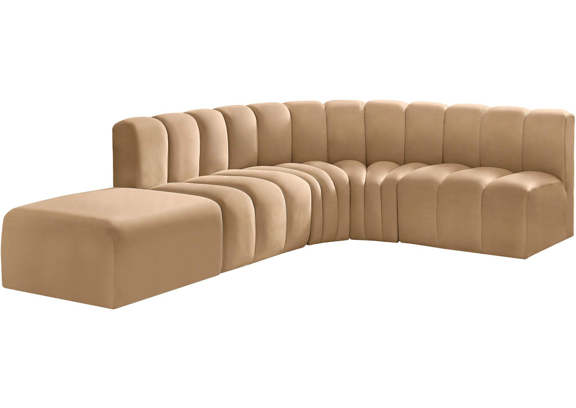 Arc Camel Velvet Modular Sofa,Meridian Furniture