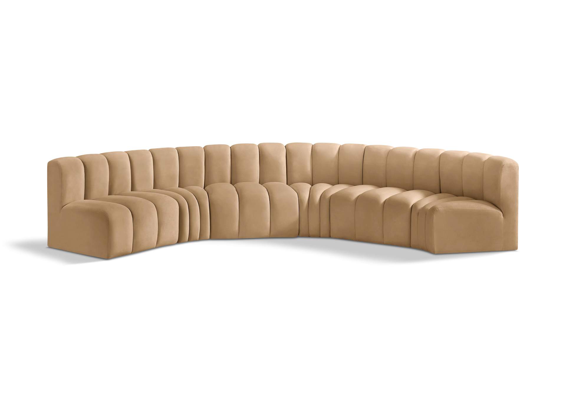 Arc Camel Velvet Modular Sofa,Meridian Furniture