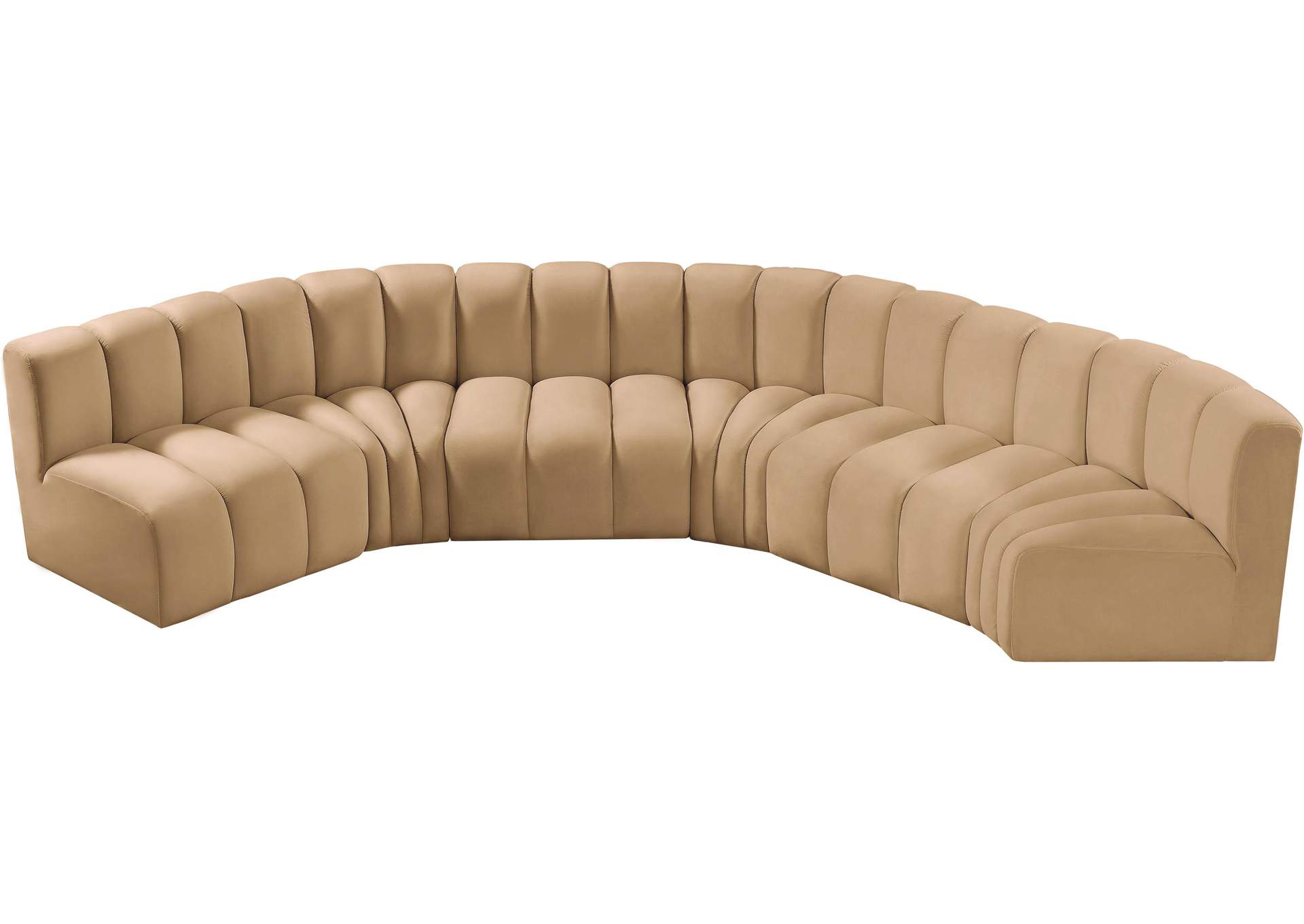 Arc Camel Velvet Modular Sofa,Meridian Furniture