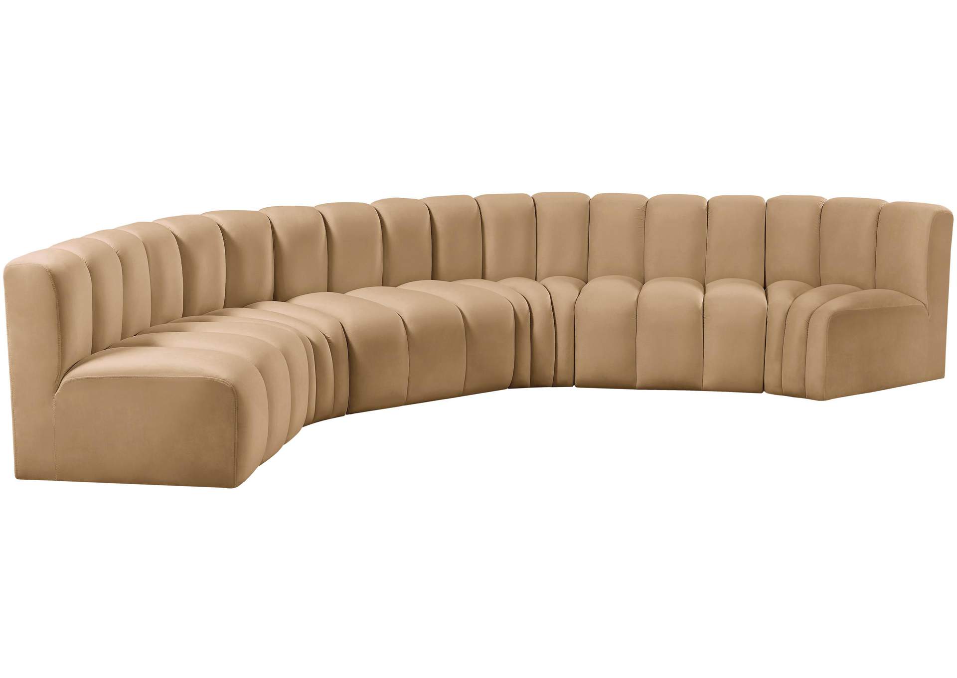 Arc Camel Velvet Modular Sofa,Meridian Furniture