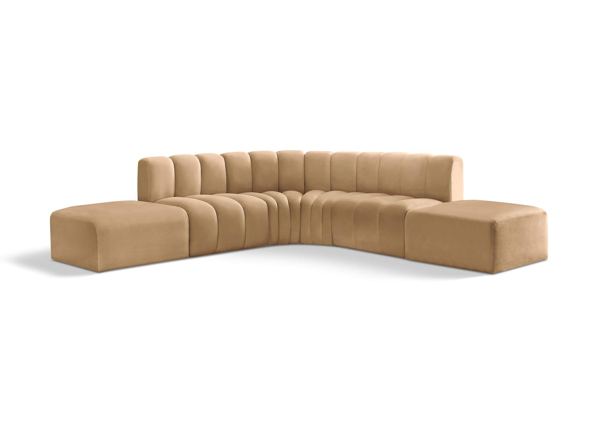 Arc Camel Velvet Modular Sofa,Meridian Furniture