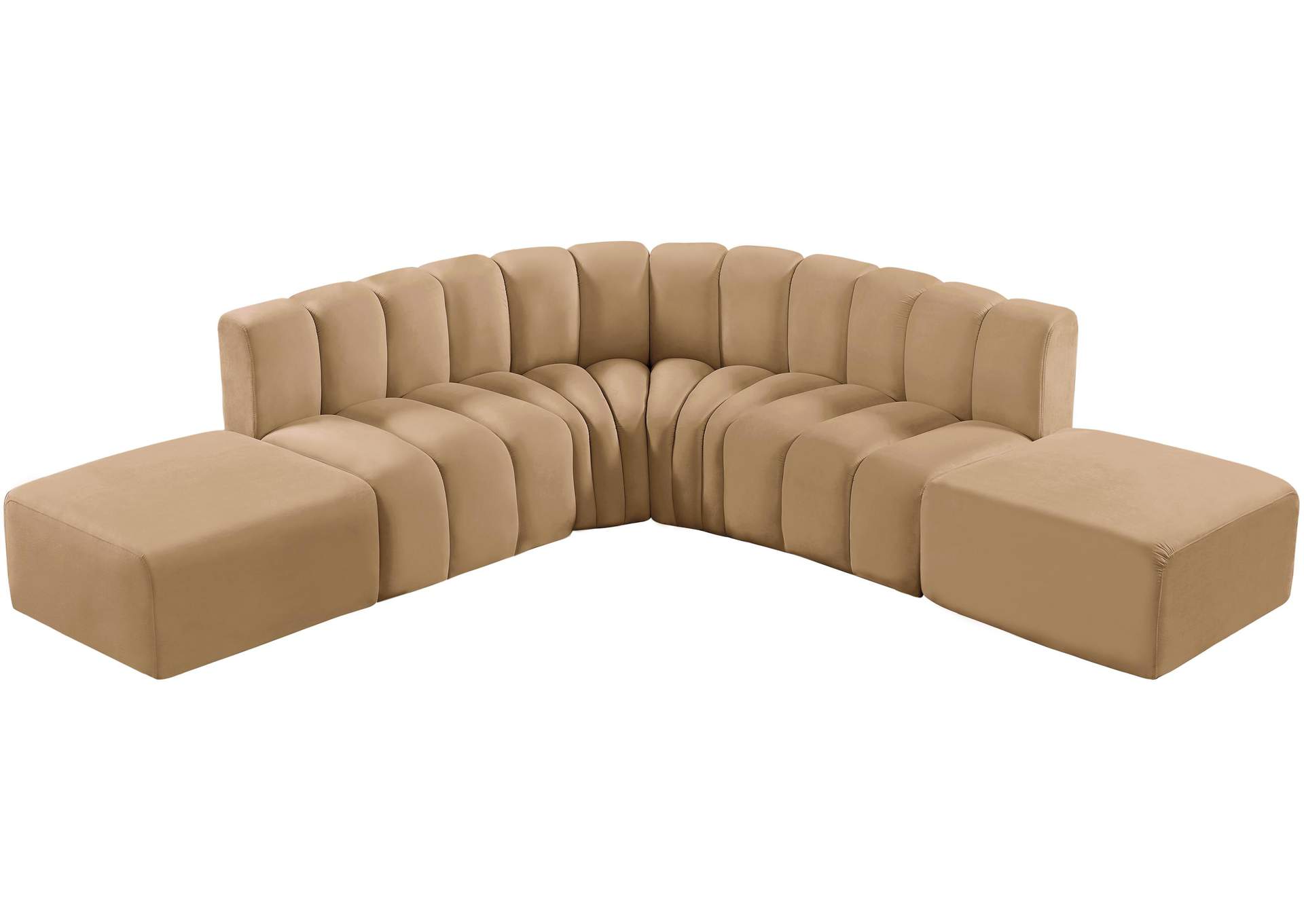 Arc Camel Velvet Modular Sofa,Meridian Furniture