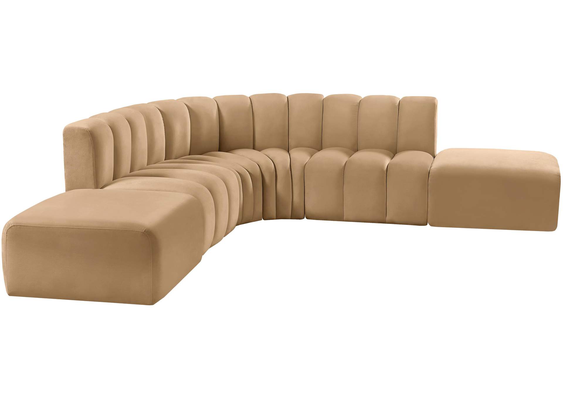 Arc Camel Velvet Modular Sofa,Meridian Furniture