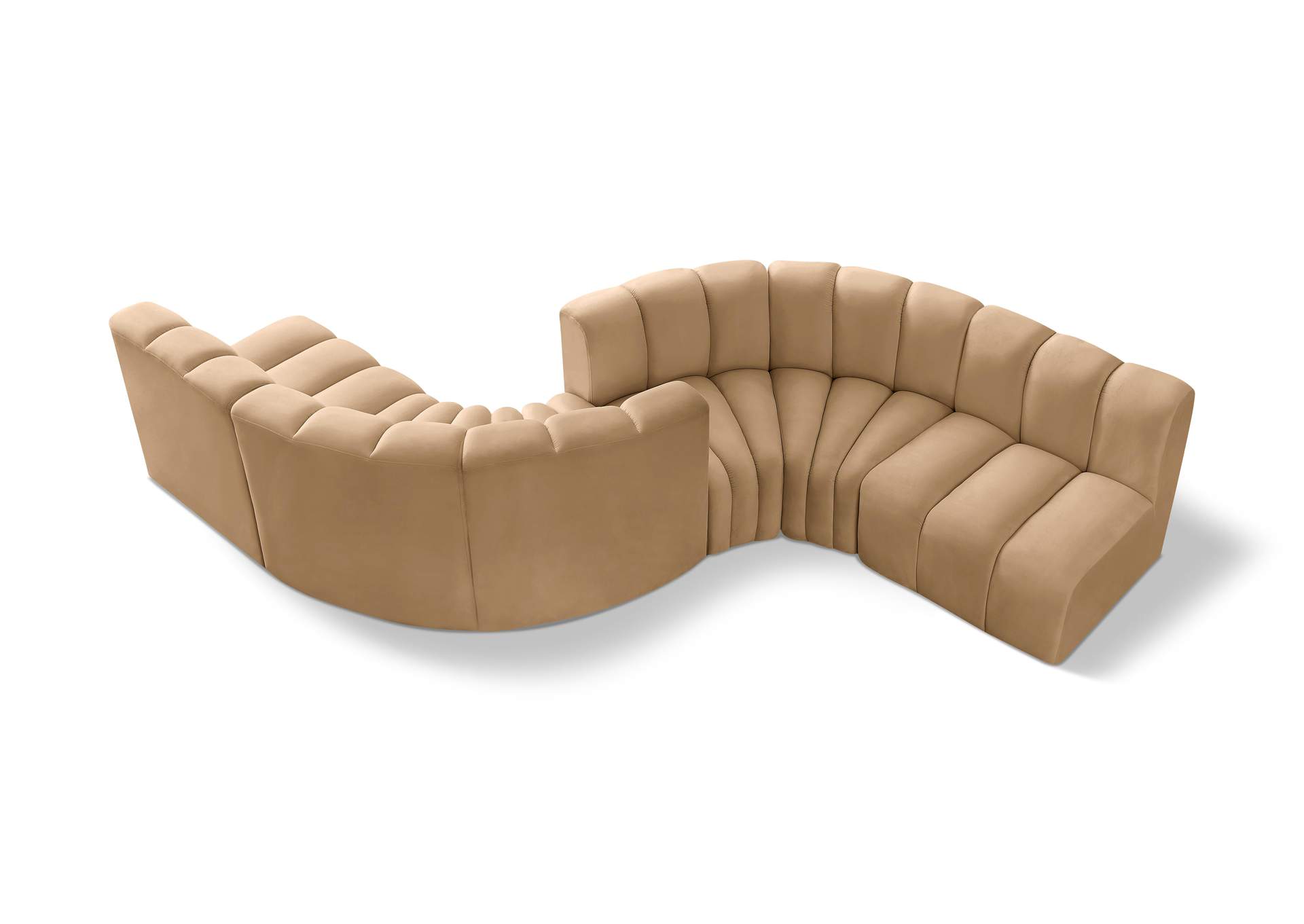 Arc Camel Velvet Modular Sofa,Meridian Furniture