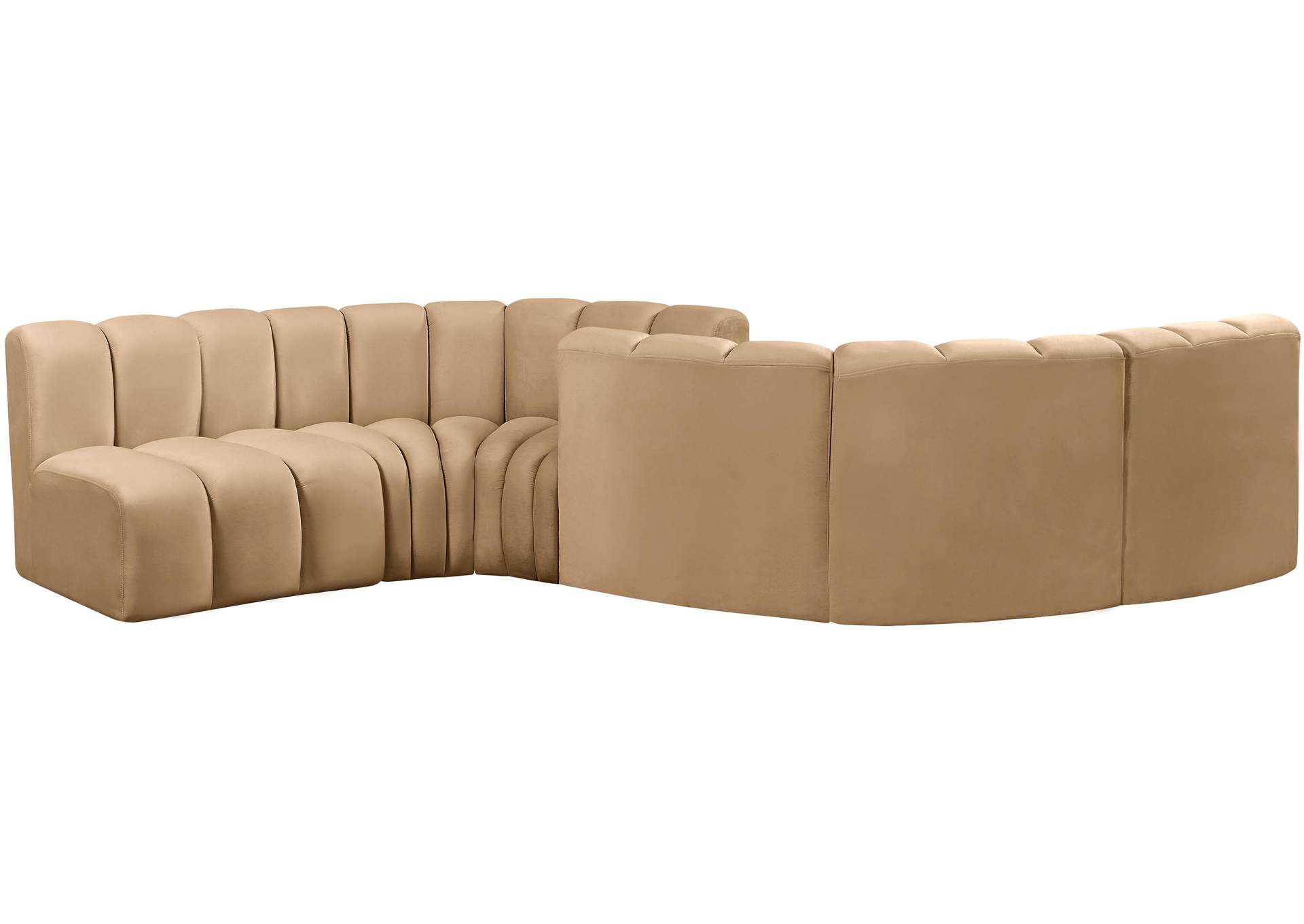 Arc Camel Velvet Modular Sofa,Meridian Furniture