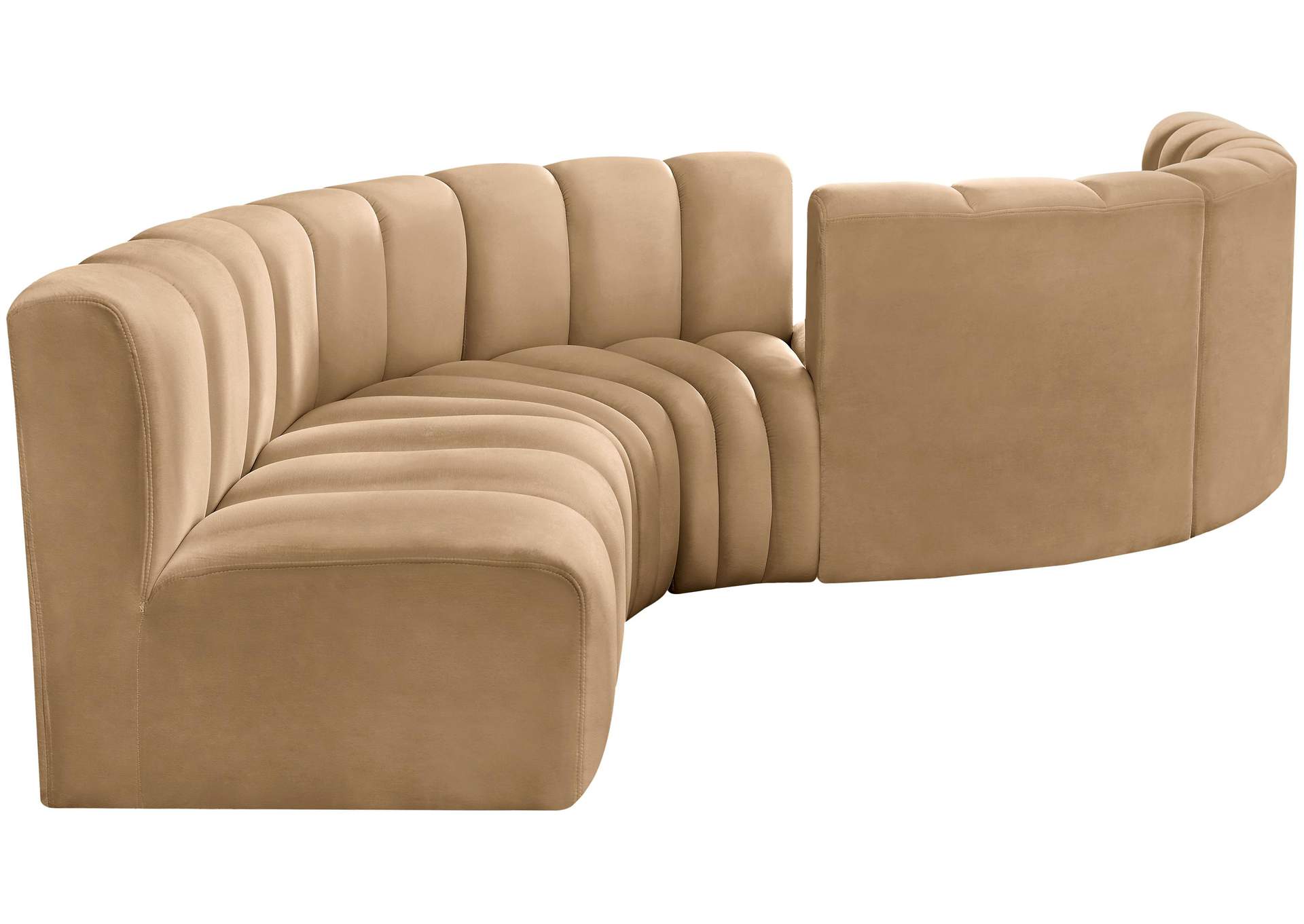 Arc Camel Velvet Modular Sofa,Meridian Furniture