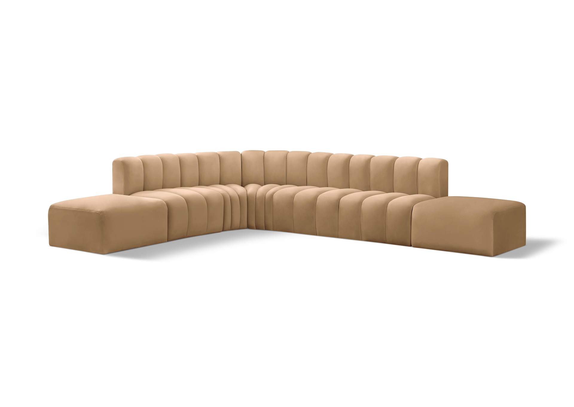 Arc Camel Velvet Modular Sofa,Meridian Furniture