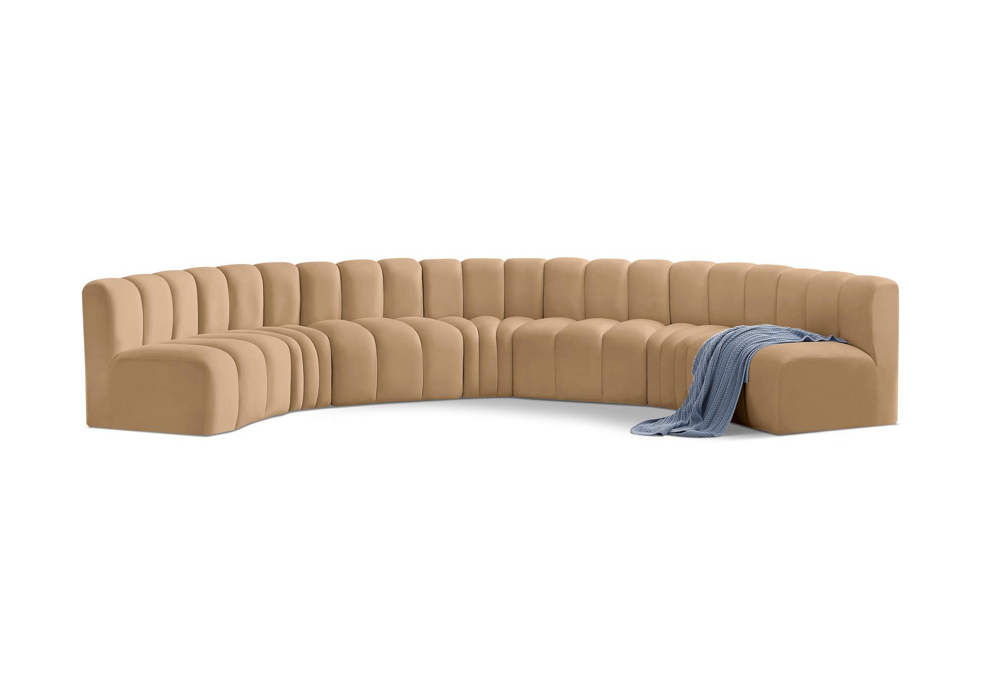 Arc Camel Velvet Modular Sofa,Meridian Furniture