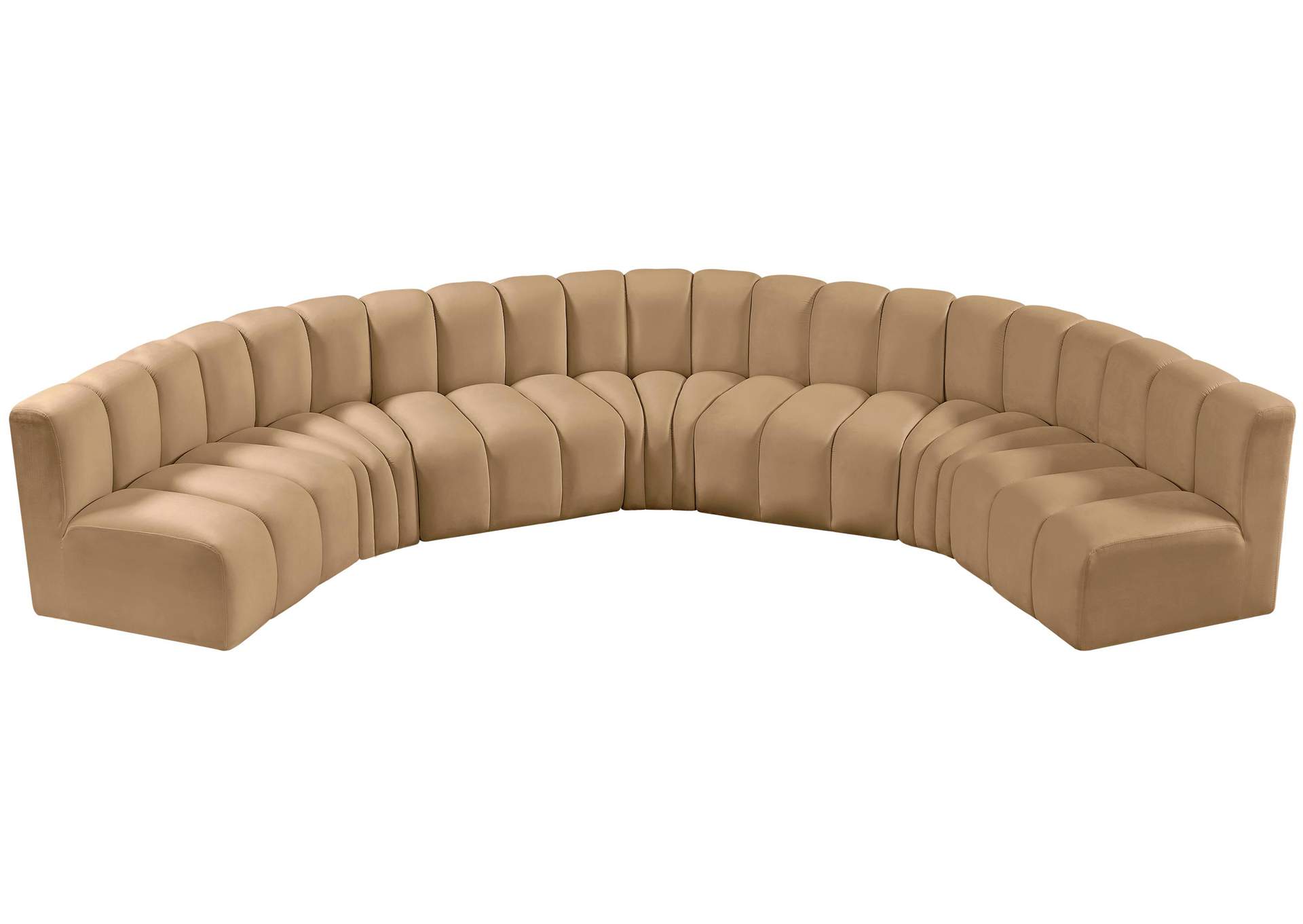 Arc Camel Velvet Modular Sofa,Meridian Furniture