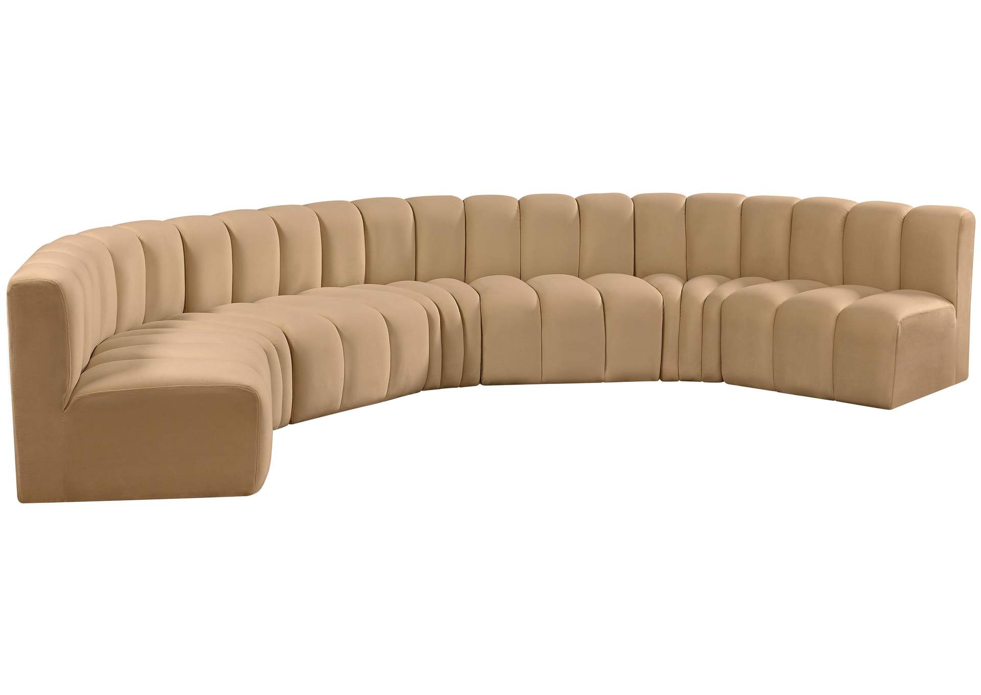 Arc Camel Velvet Modular Sofa,Meridian Furniture