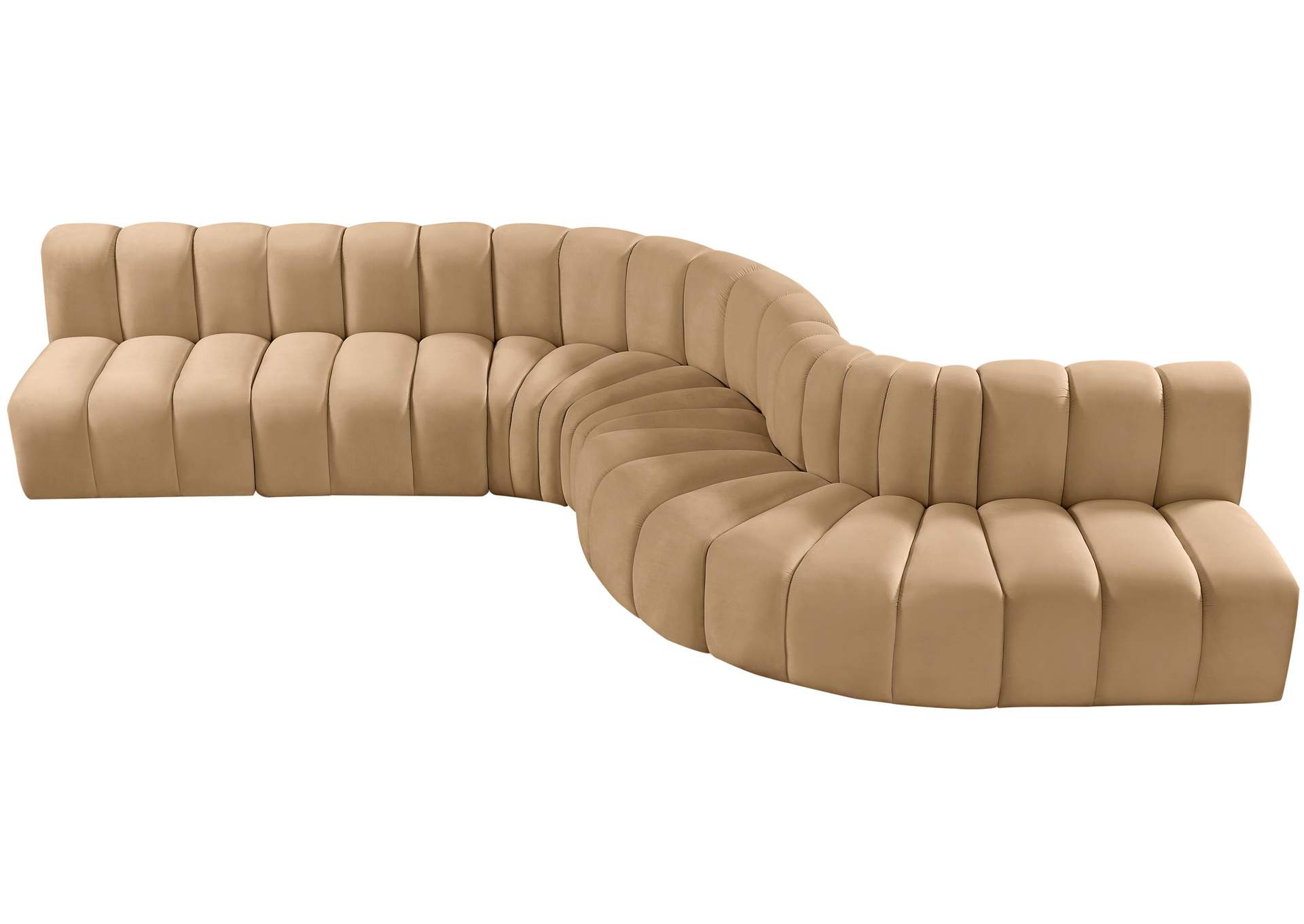 Arc Camel Velvet Modular Sofa,Meridian Furniture