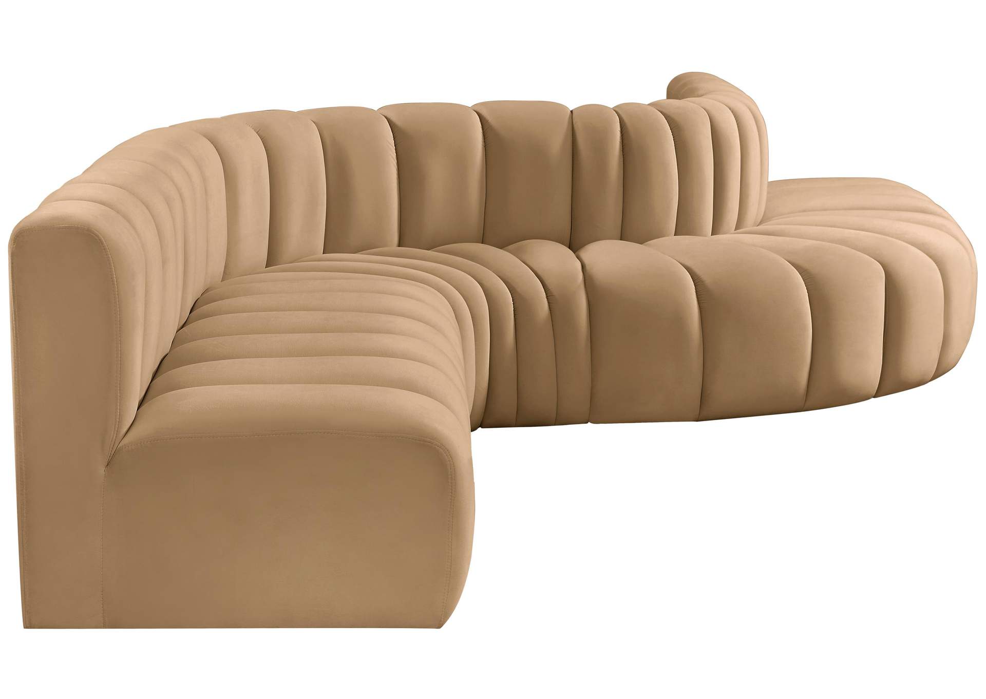 Arc Camel Velvet Modular Sofa,Meridian Furniture