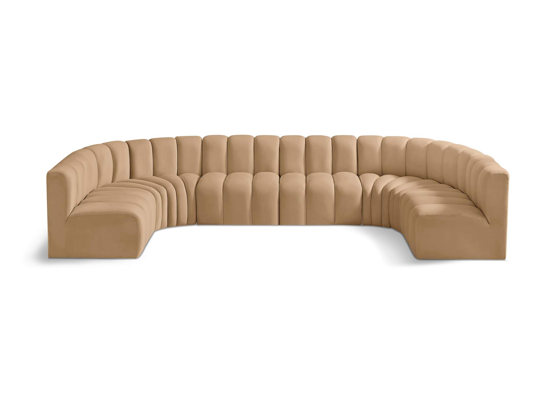 Arc Camel Velvet Modular Sofa,Meridian Furniture