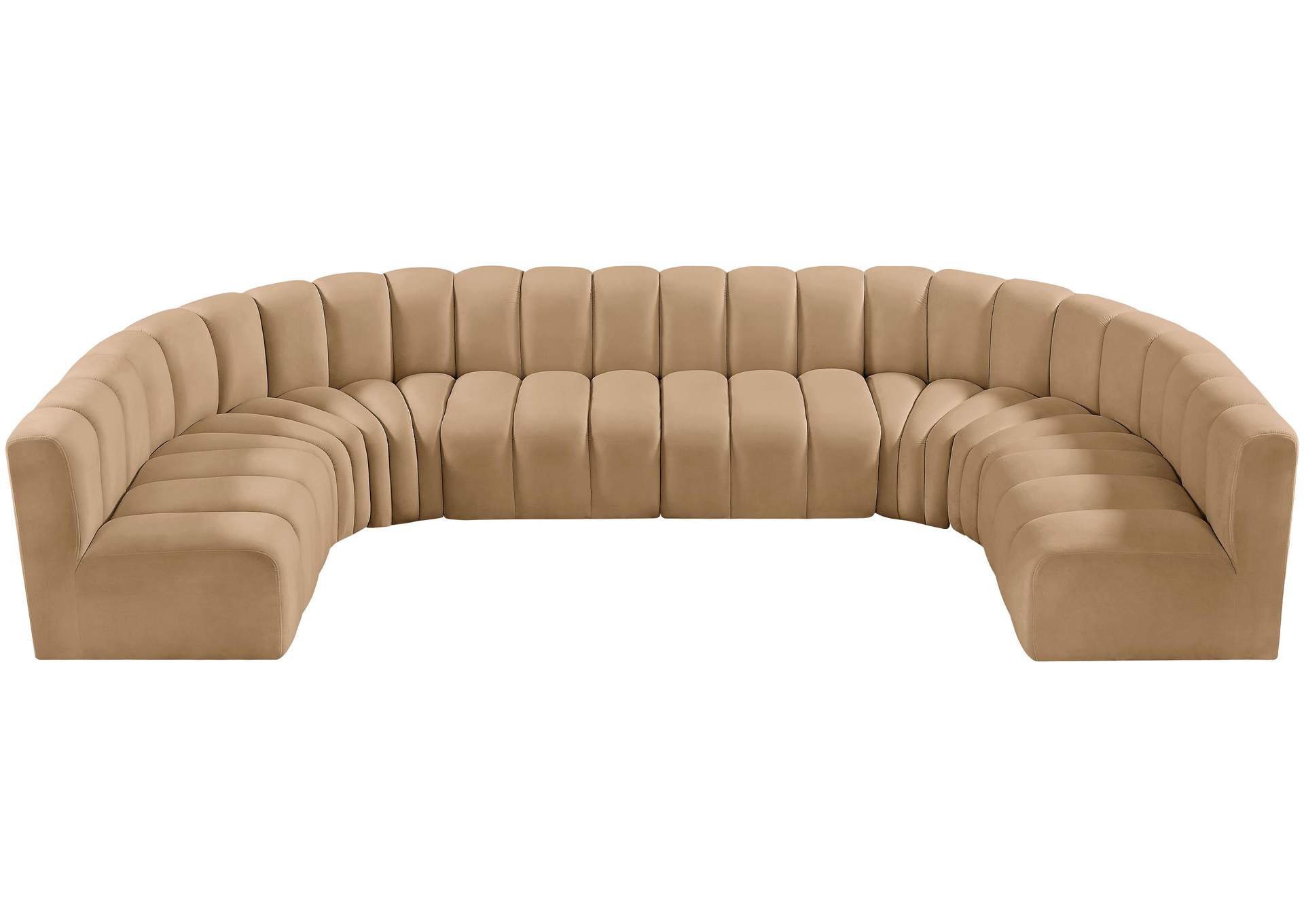 Arc Camel Velvet Modular Sofa,Meridian Furniture