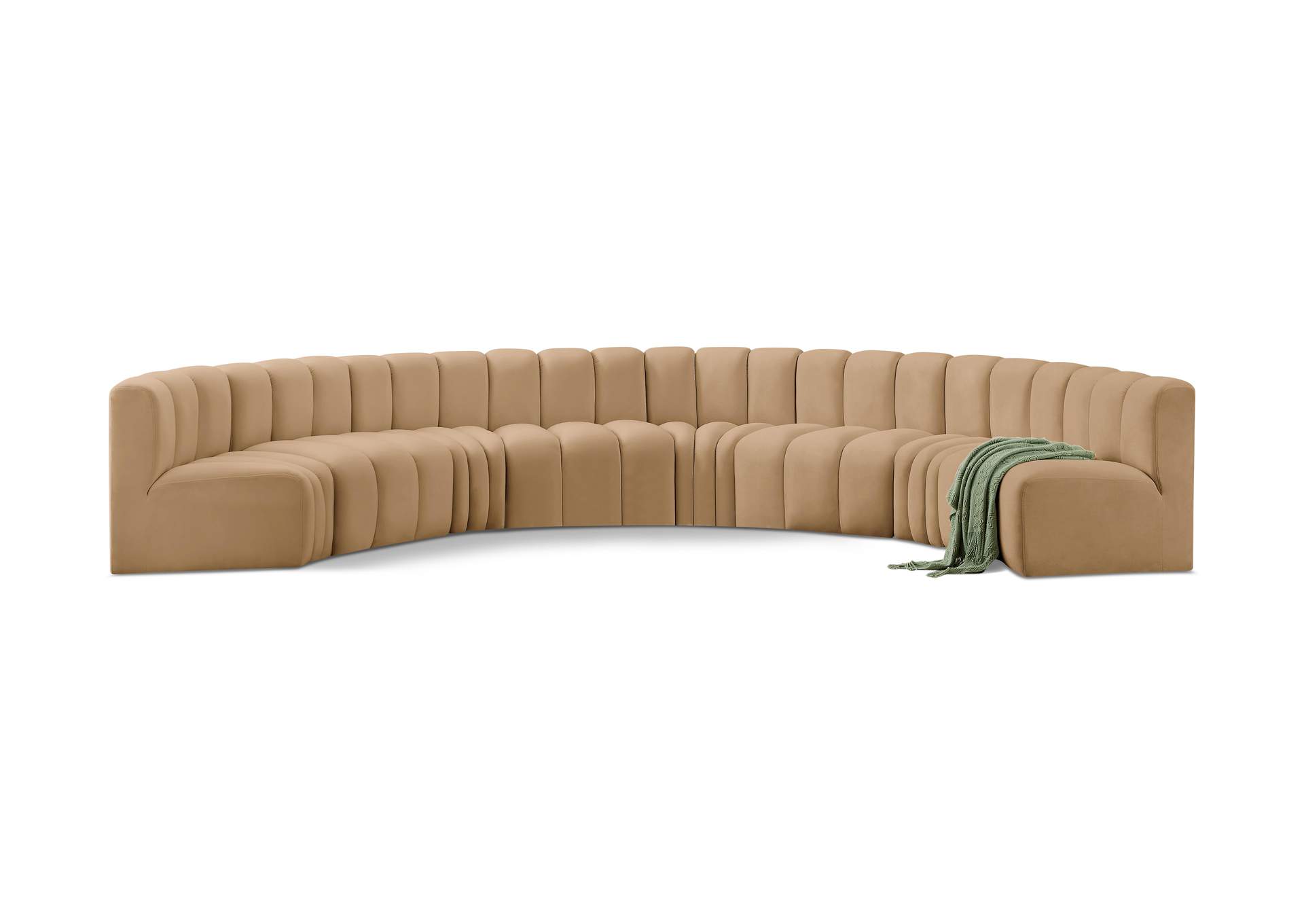 Arc Camel Velvet Modular Sofa,Meridian Furniture