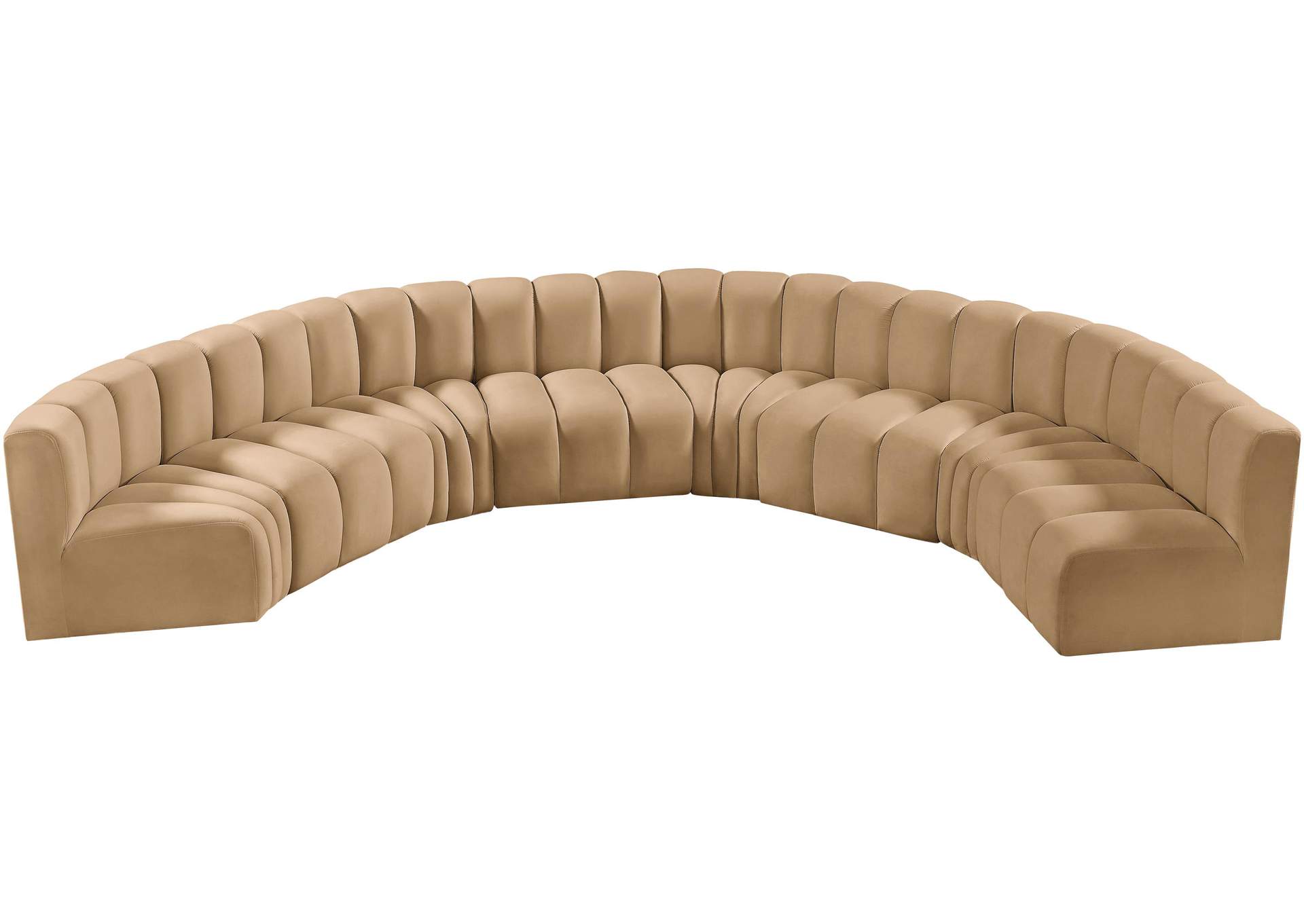 Arc Camel Velvet Modular Sofa,Meridian Furniture