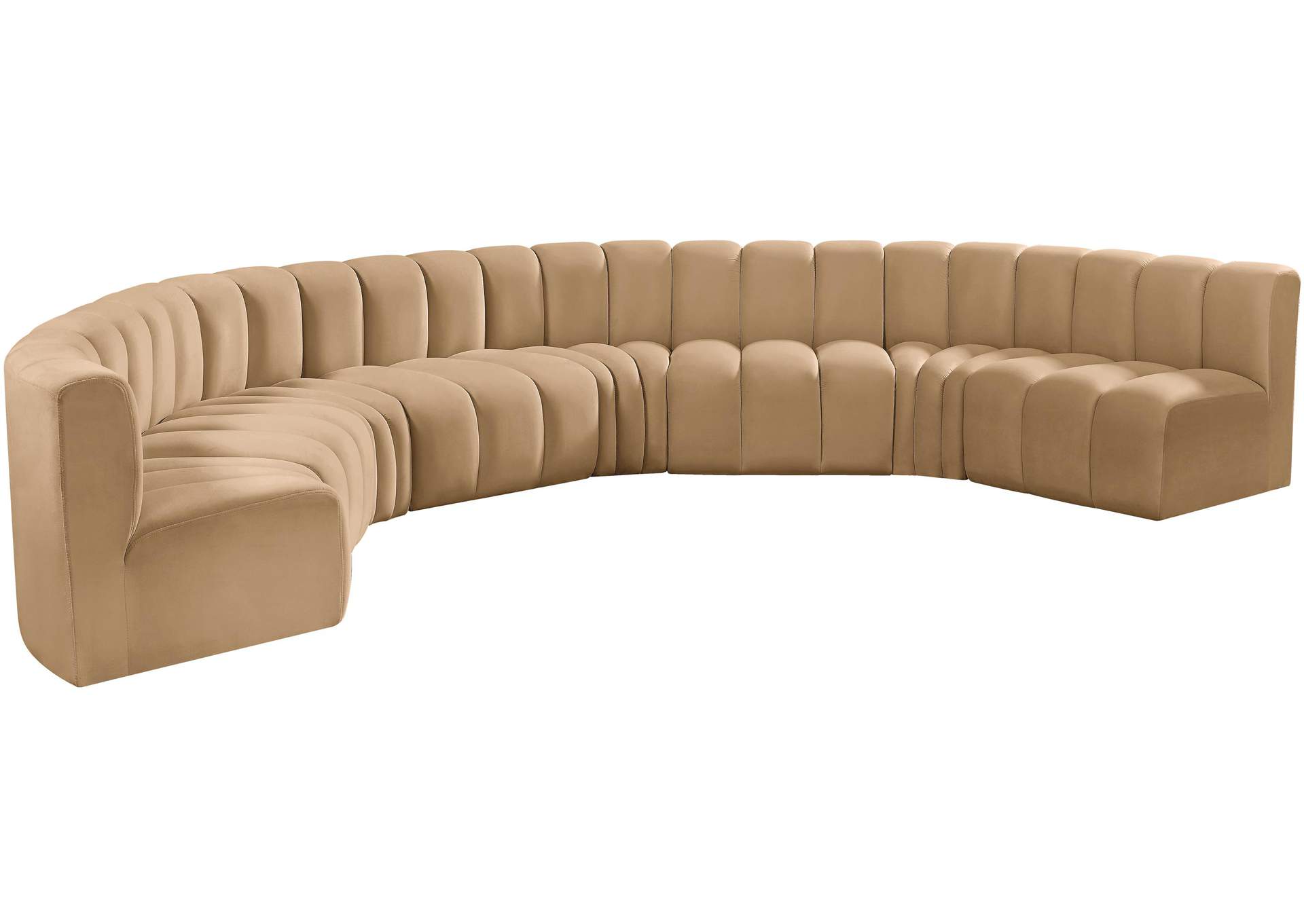 Arc Camel Velvet Modular Sofa,Meridian Furniture