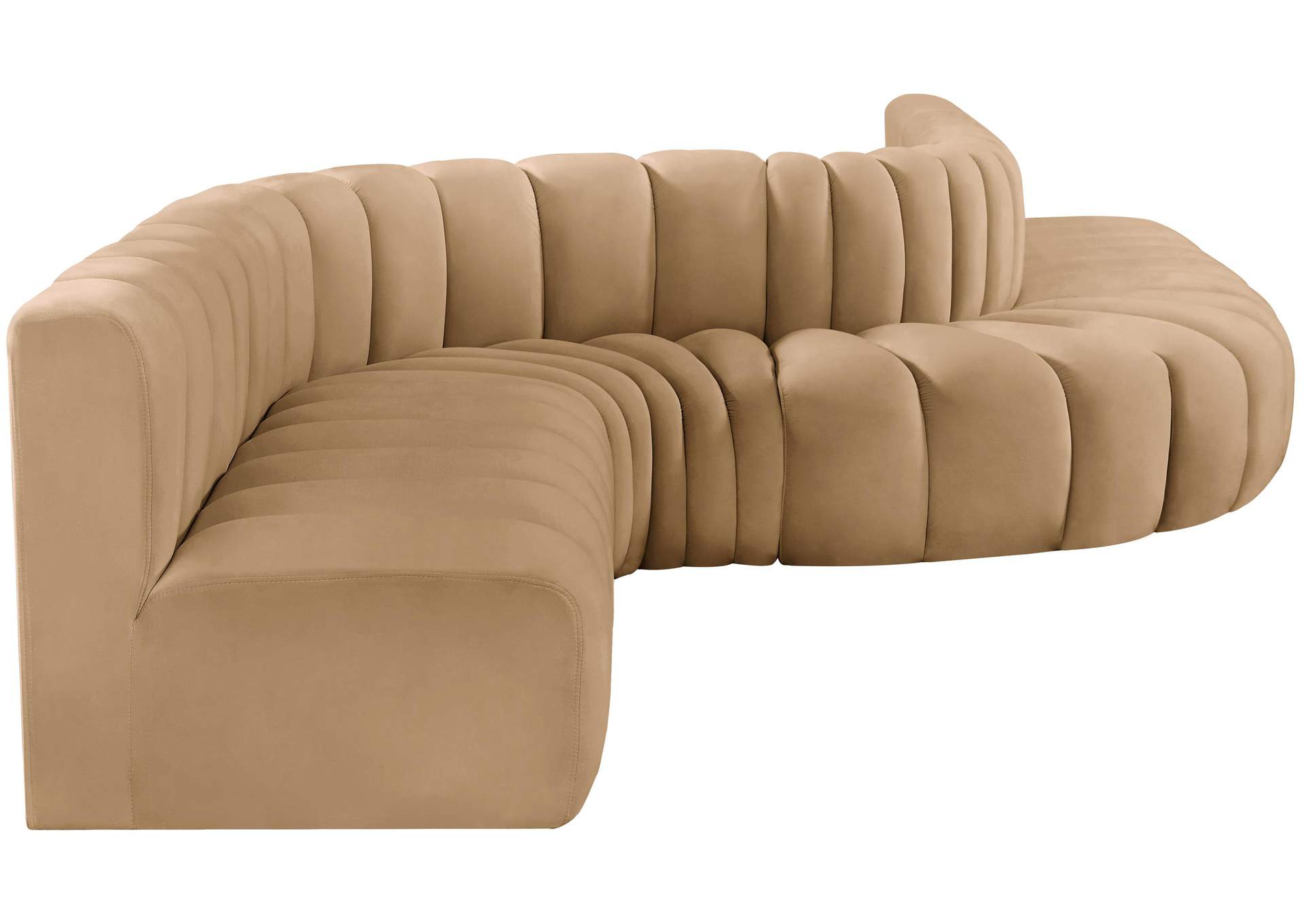 Arc Camel Velvet Modular Sofa,Meridian Furniture