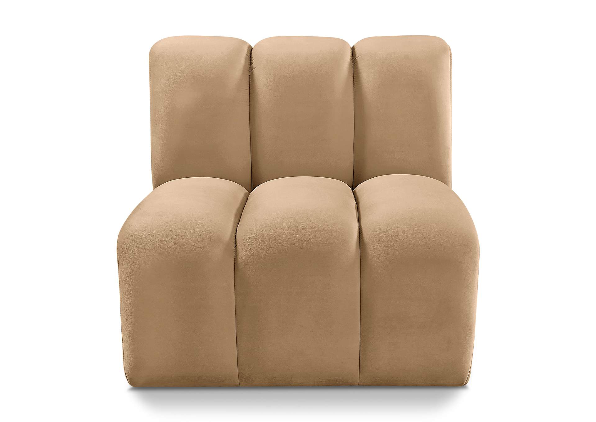 Arc Camel Velvet Straight Chair,Meridian Furniture